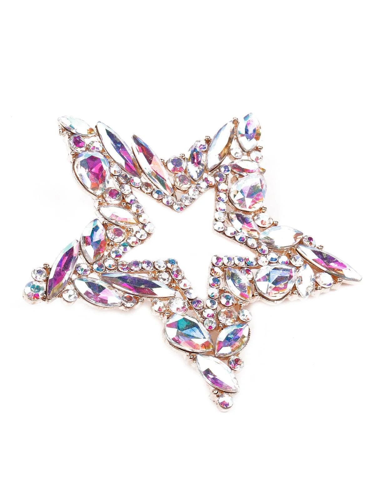 Odette Women Gold Textured Star Metal Earrings - Image 6