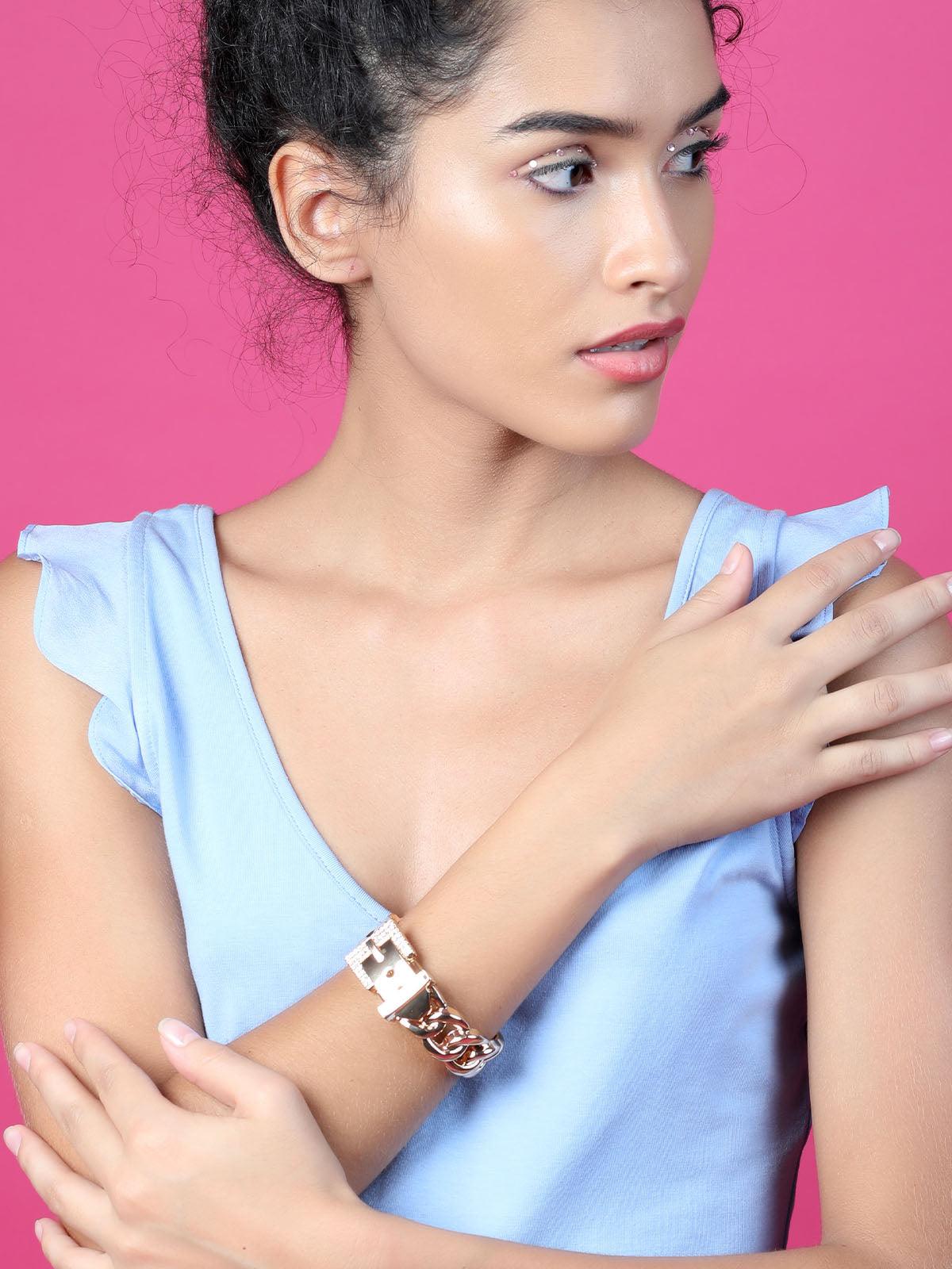 Odette Gold-Tone Chained Bracelet For Women