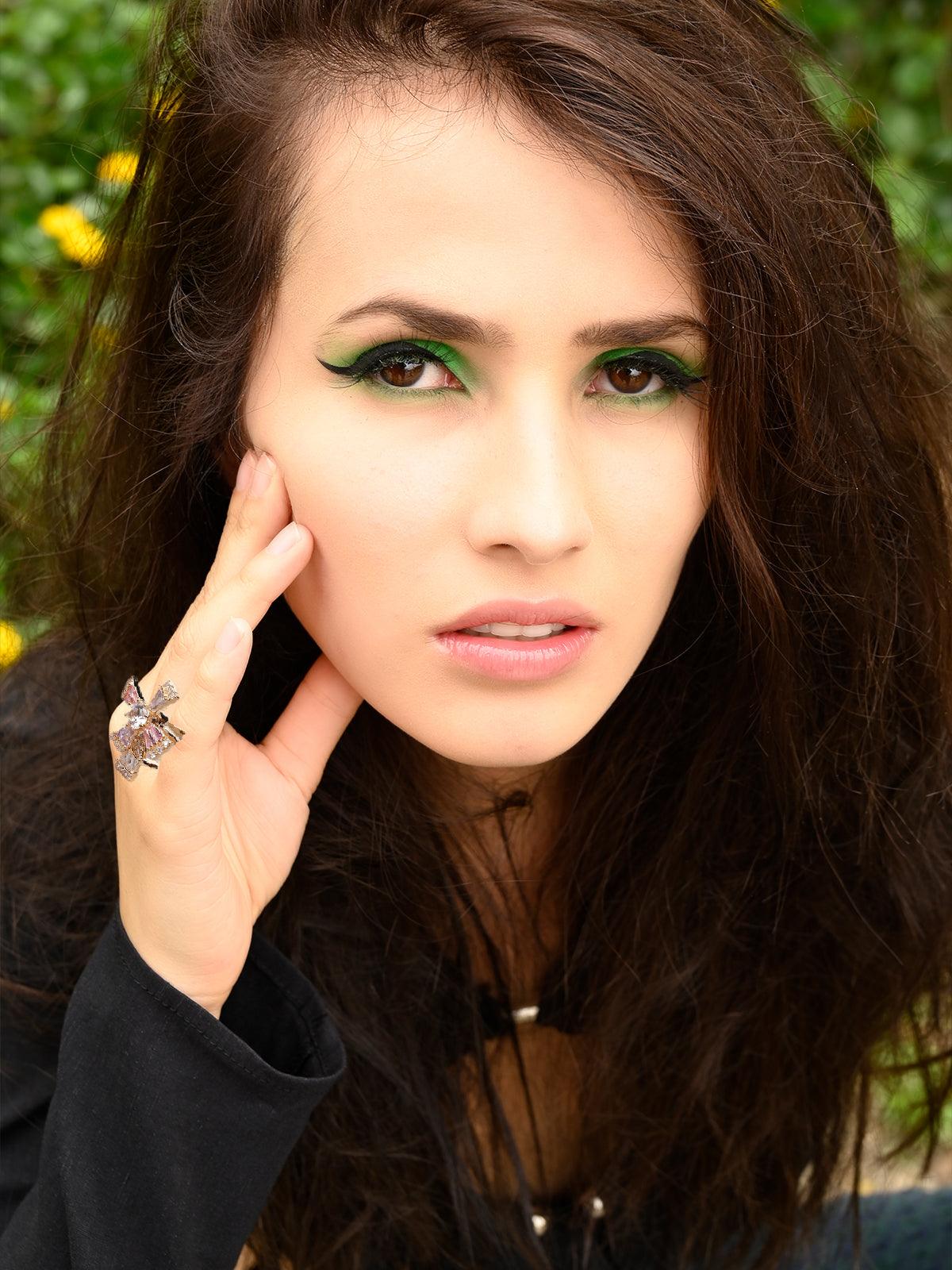 Odette Women Gold Metal Finger Ring - Image 2