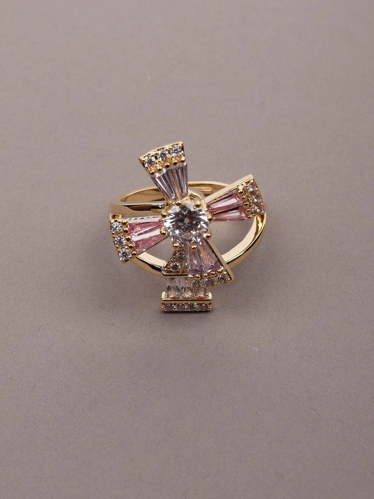 Odette Women Gold Metal Finger Ring - Image 3