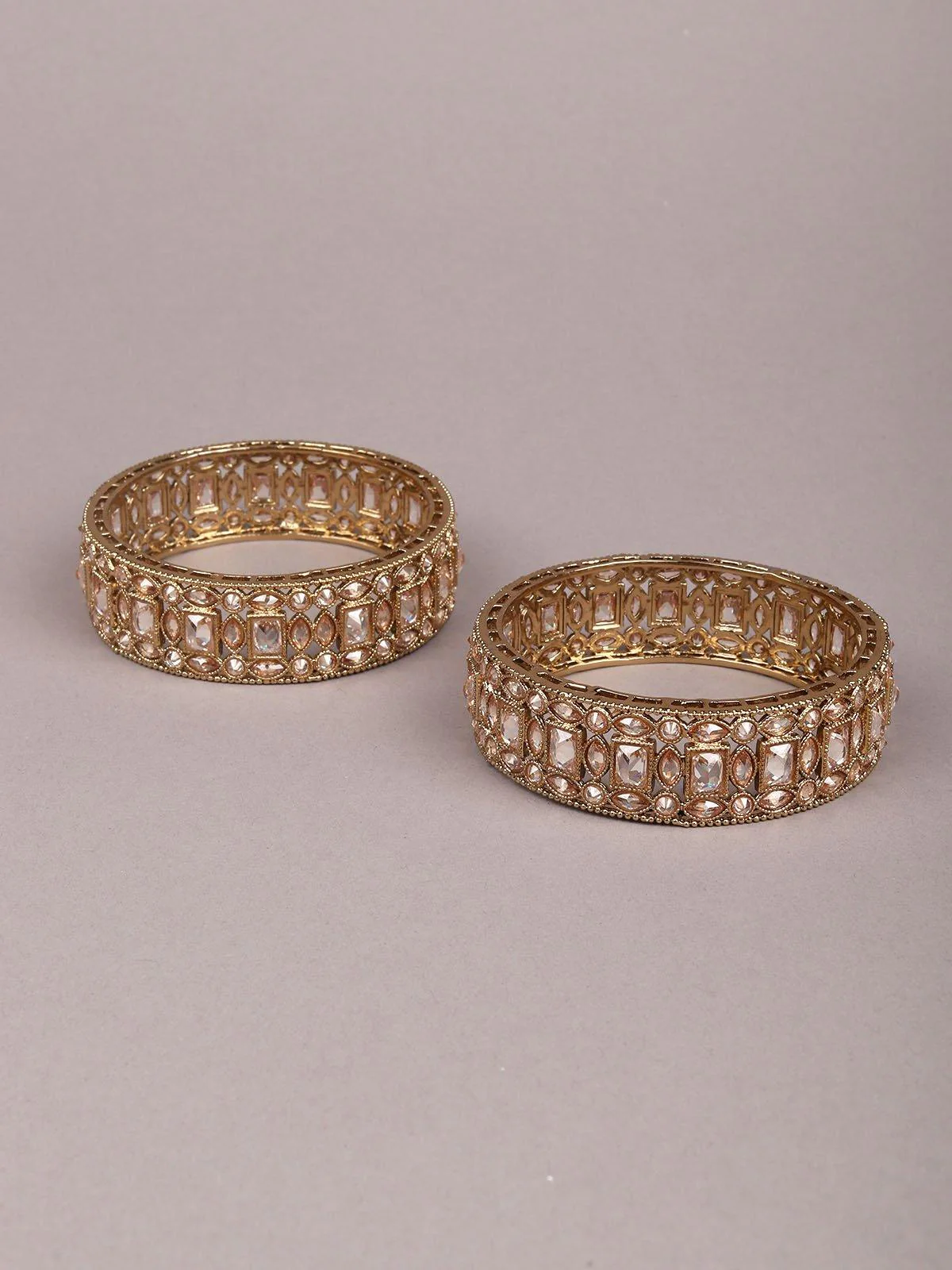 Odette Women Gold Metal Kada Set - Image 3