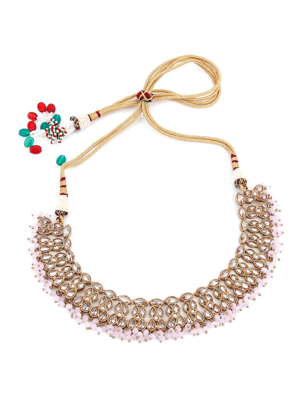 Odette Women Gold Tone Lavender Pearl Necklace Set - Image 5