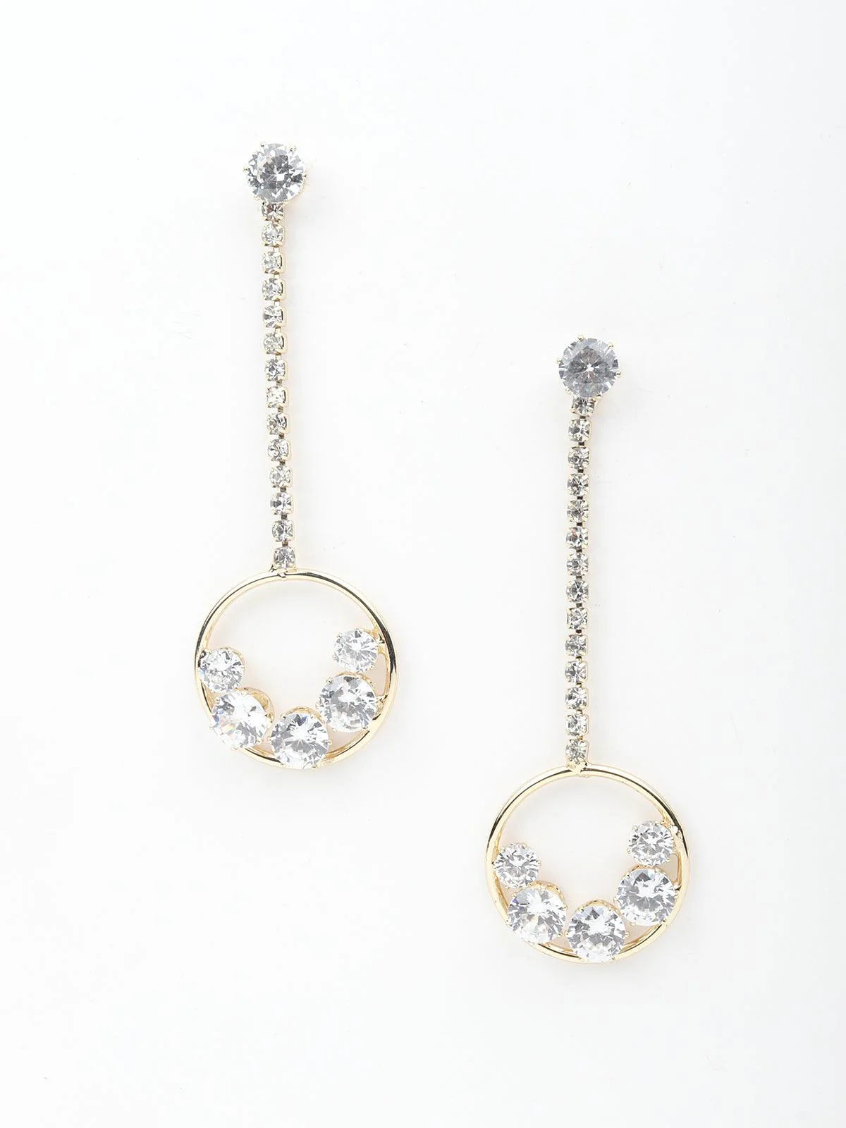 Odette Women Gold Tone Round Drop-Dangle Earrings - Image 3