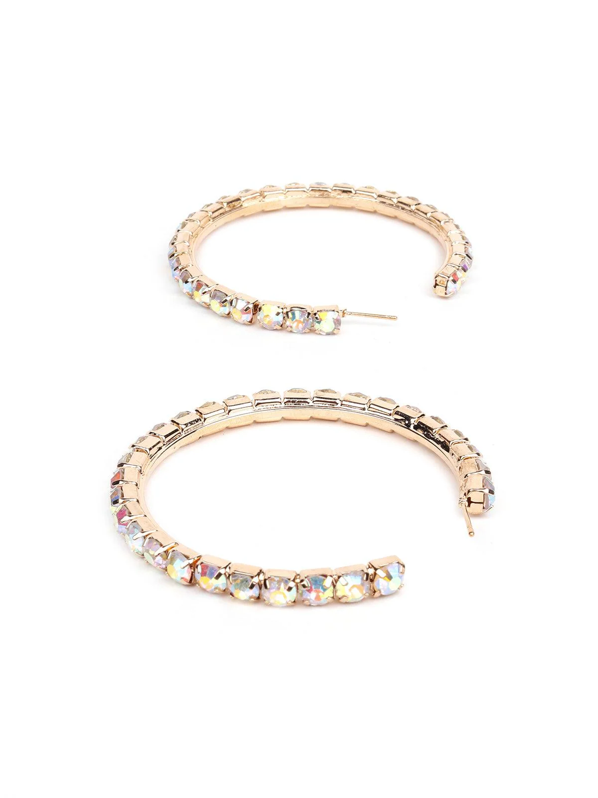 Odette Women Gold-Tone Studded Hoop Earring - Image 6