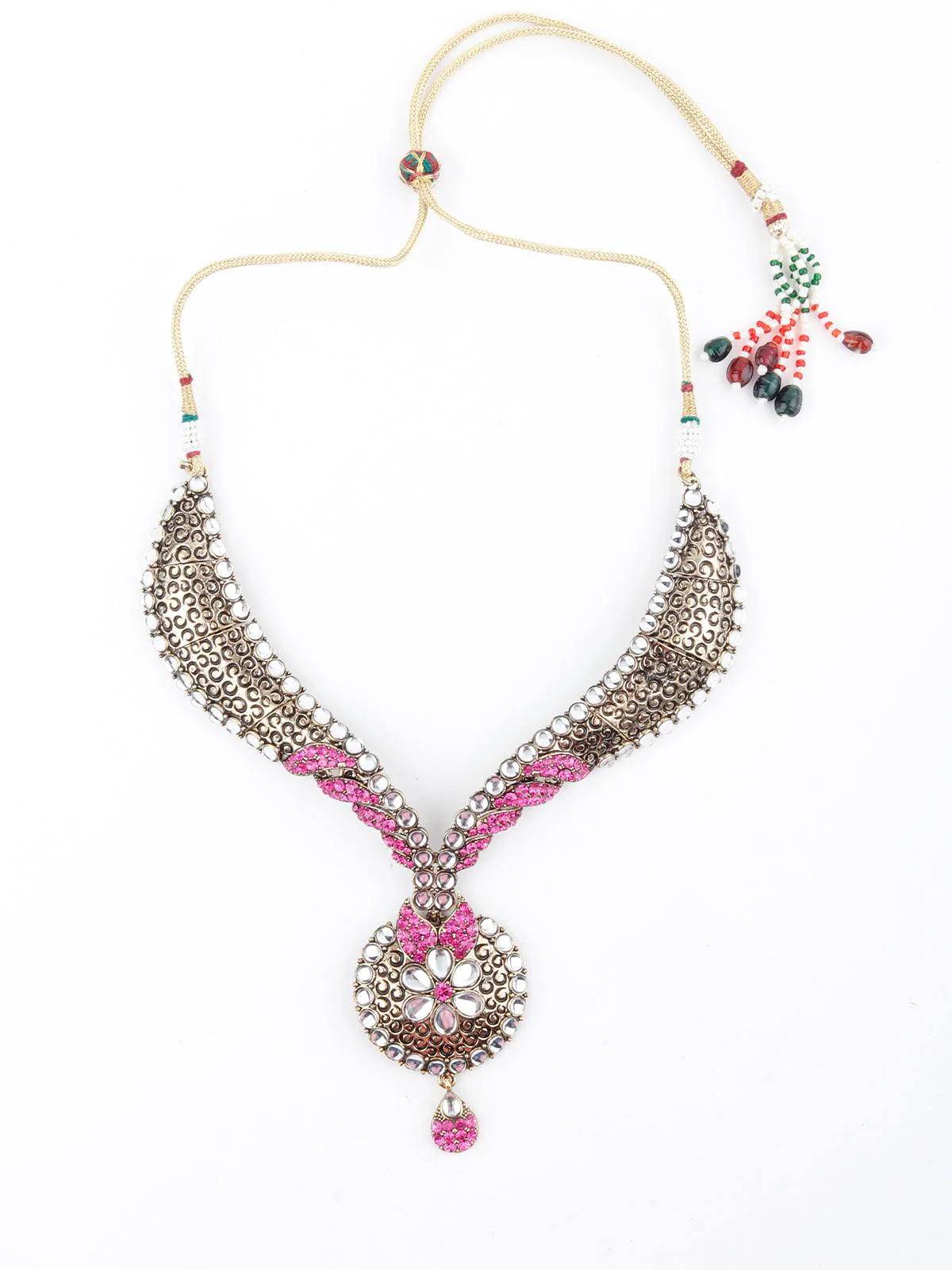 Odette Women And Pink Floral Choker Necklace - Image 2