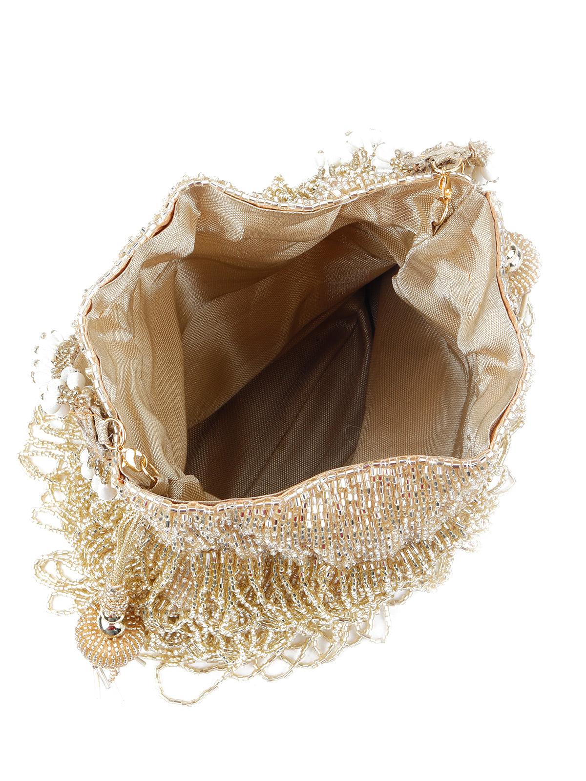 Odette Women Golden Binge Potli Bag - Image 5