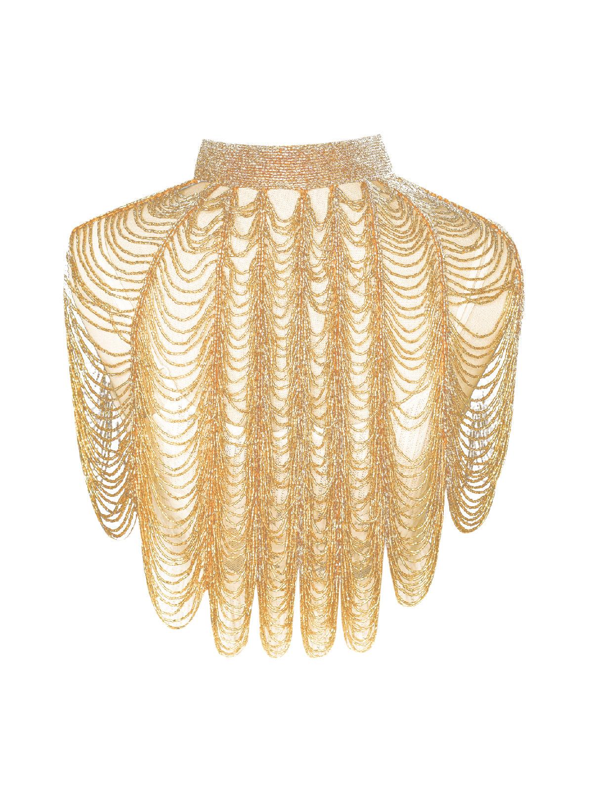 Odette Women Golden Metal Cape - Image 5
