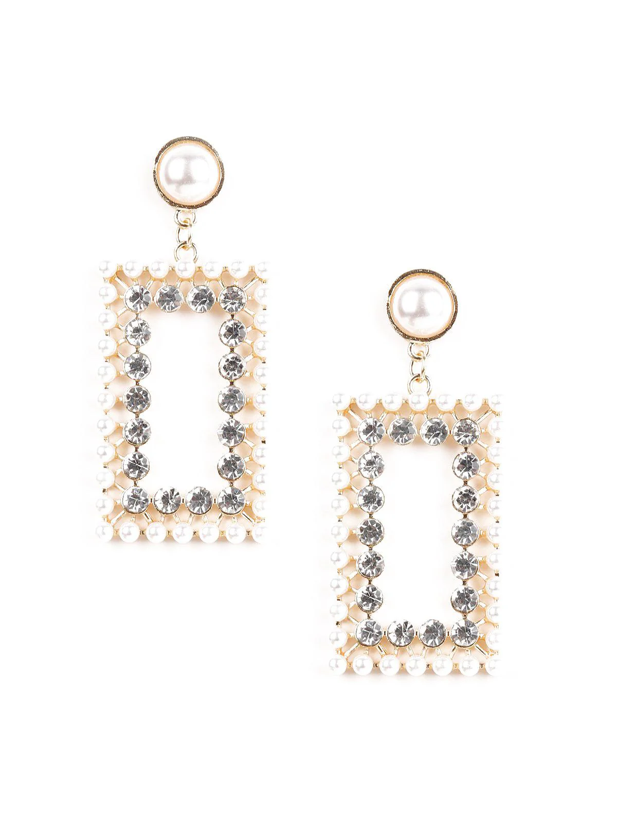 Odette Women White Metal Earrings - Image 3