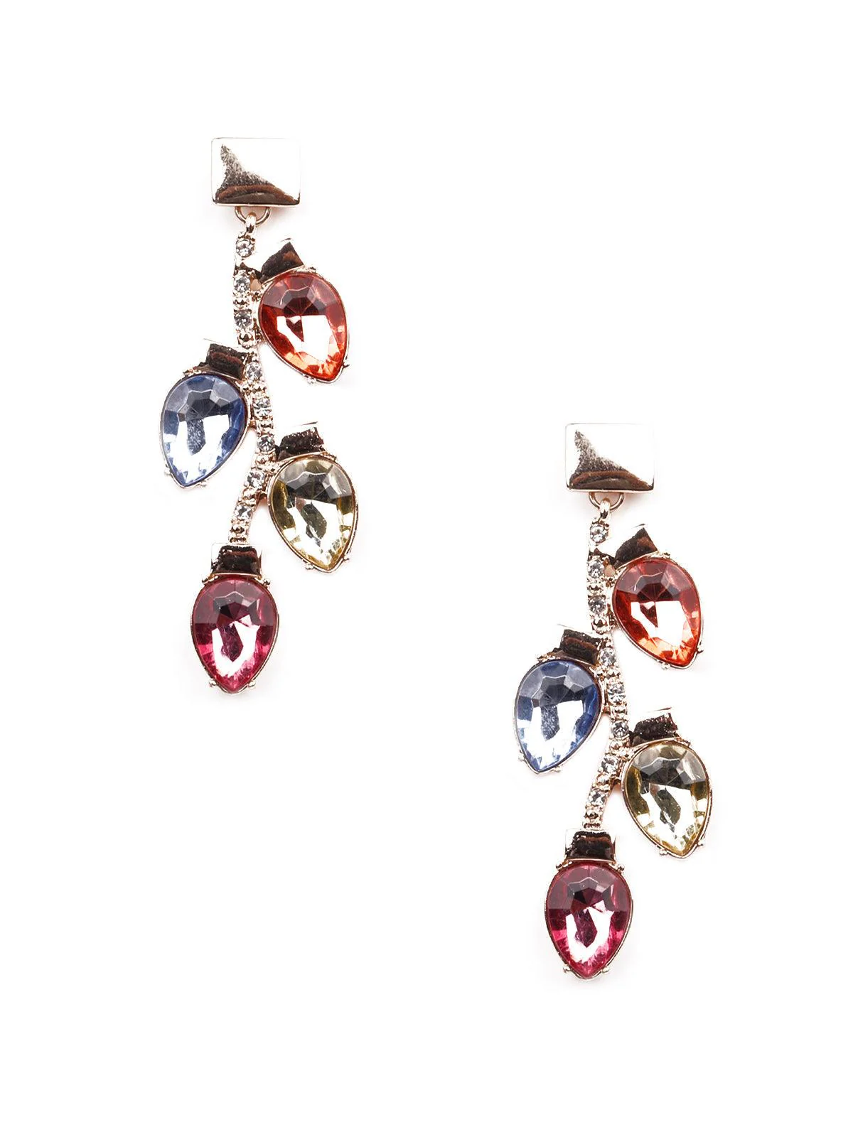 Odette Women Gorgeous Artificial Crystal Multicolour Drop Earrings - Image 3