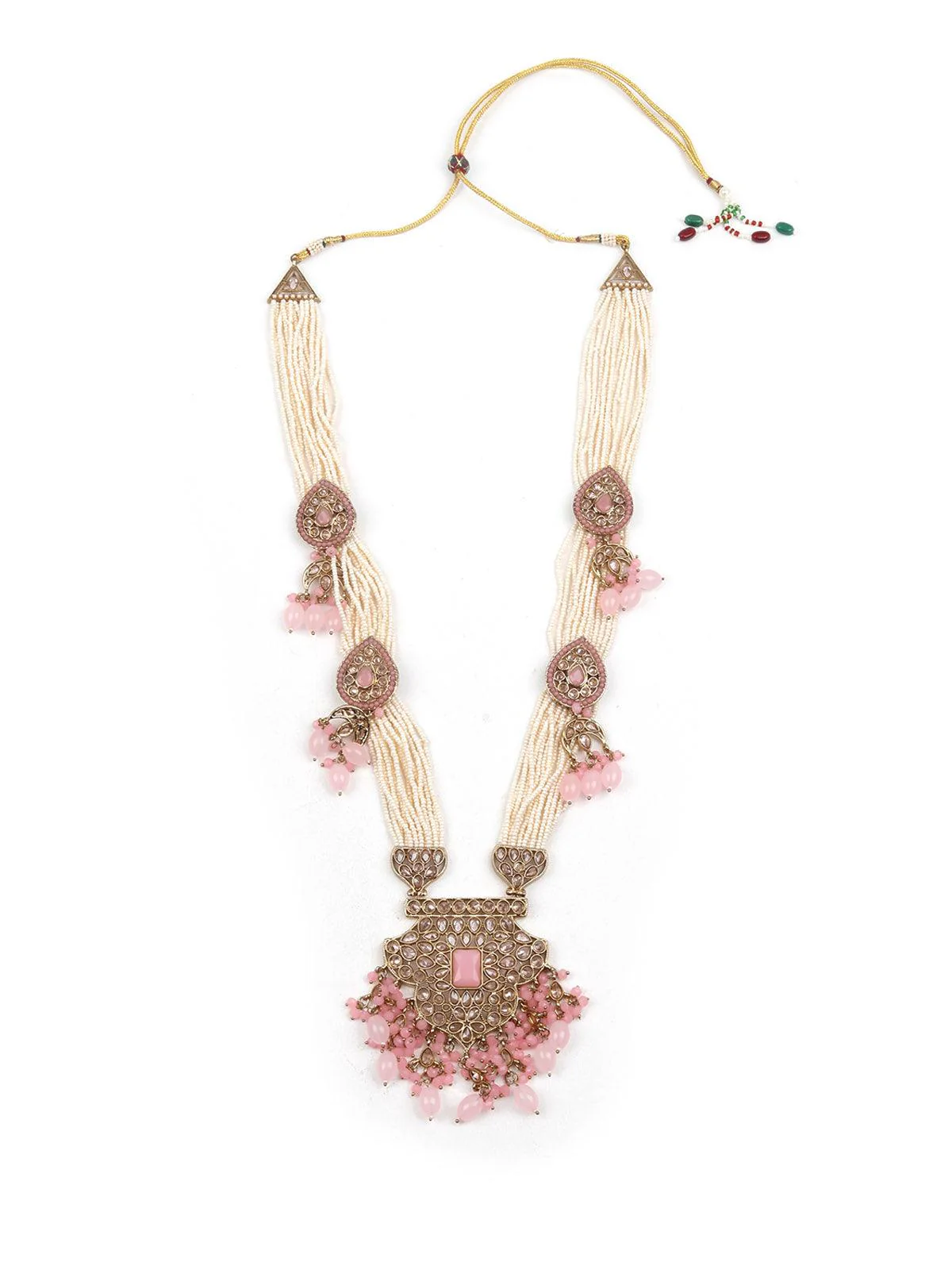 Odette Women Pink Metal Necklace Set - Image 4