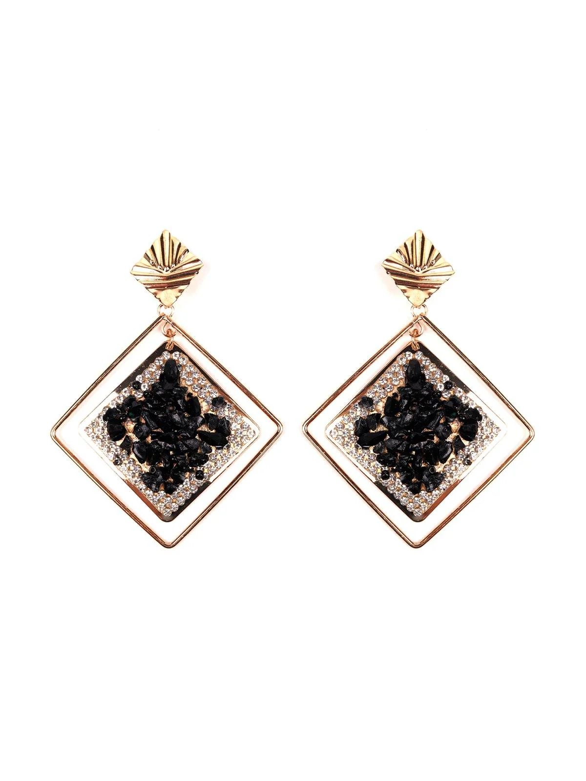Odette Women Black Metal Earrings - Image 3