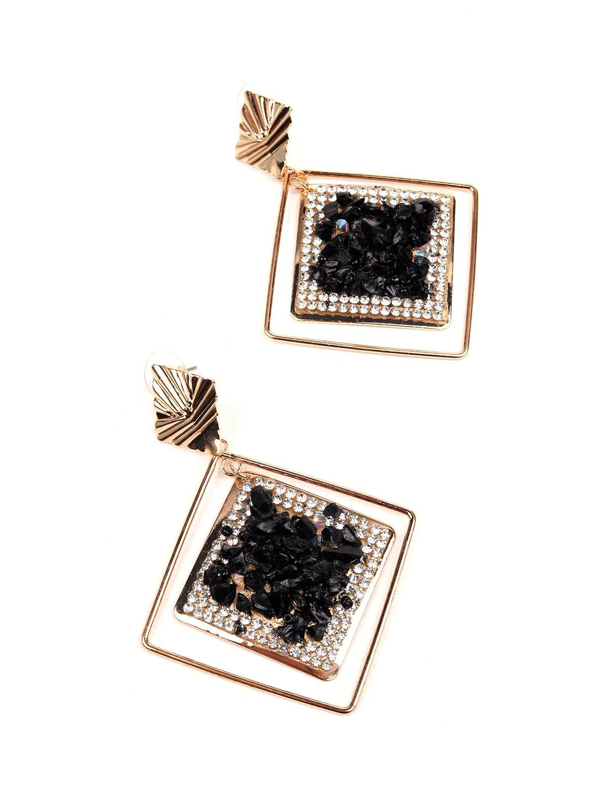 Odette Women Black Metal Earrings - Image 5