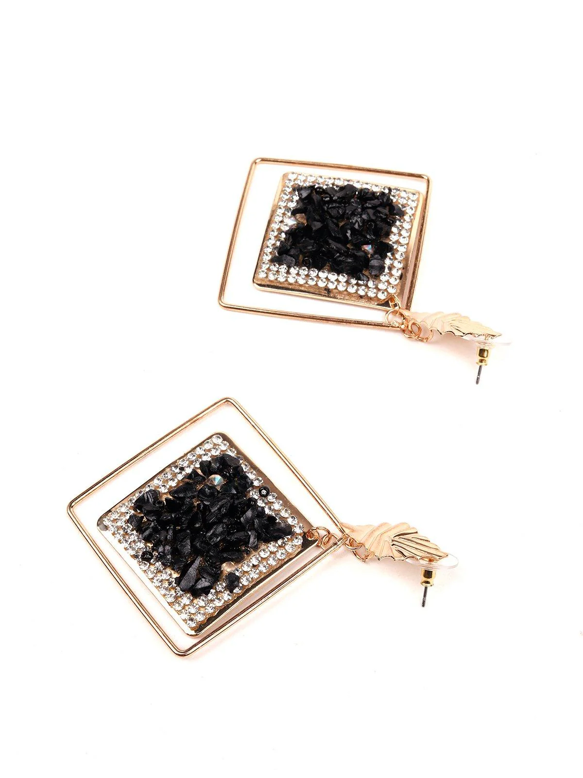 Odette Women Black Metal Earrings - Image 6
