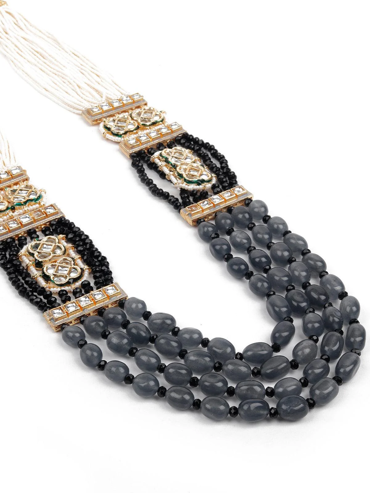 Odette Gorgeous Black & Grey Necklace Set For Women - Image 5