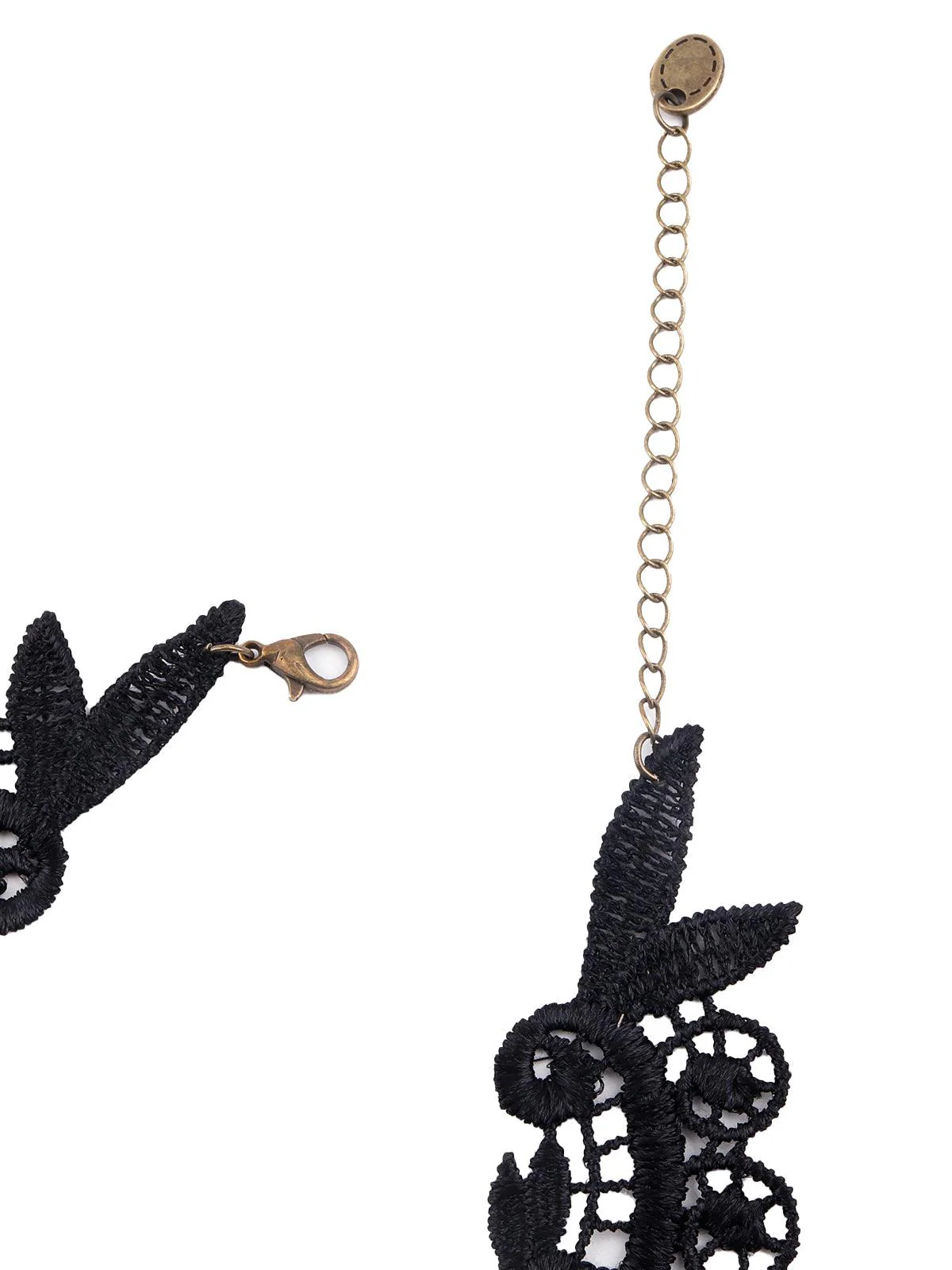 Odette Women Gorgeous Black Lace Embellished Necklace - Image 6