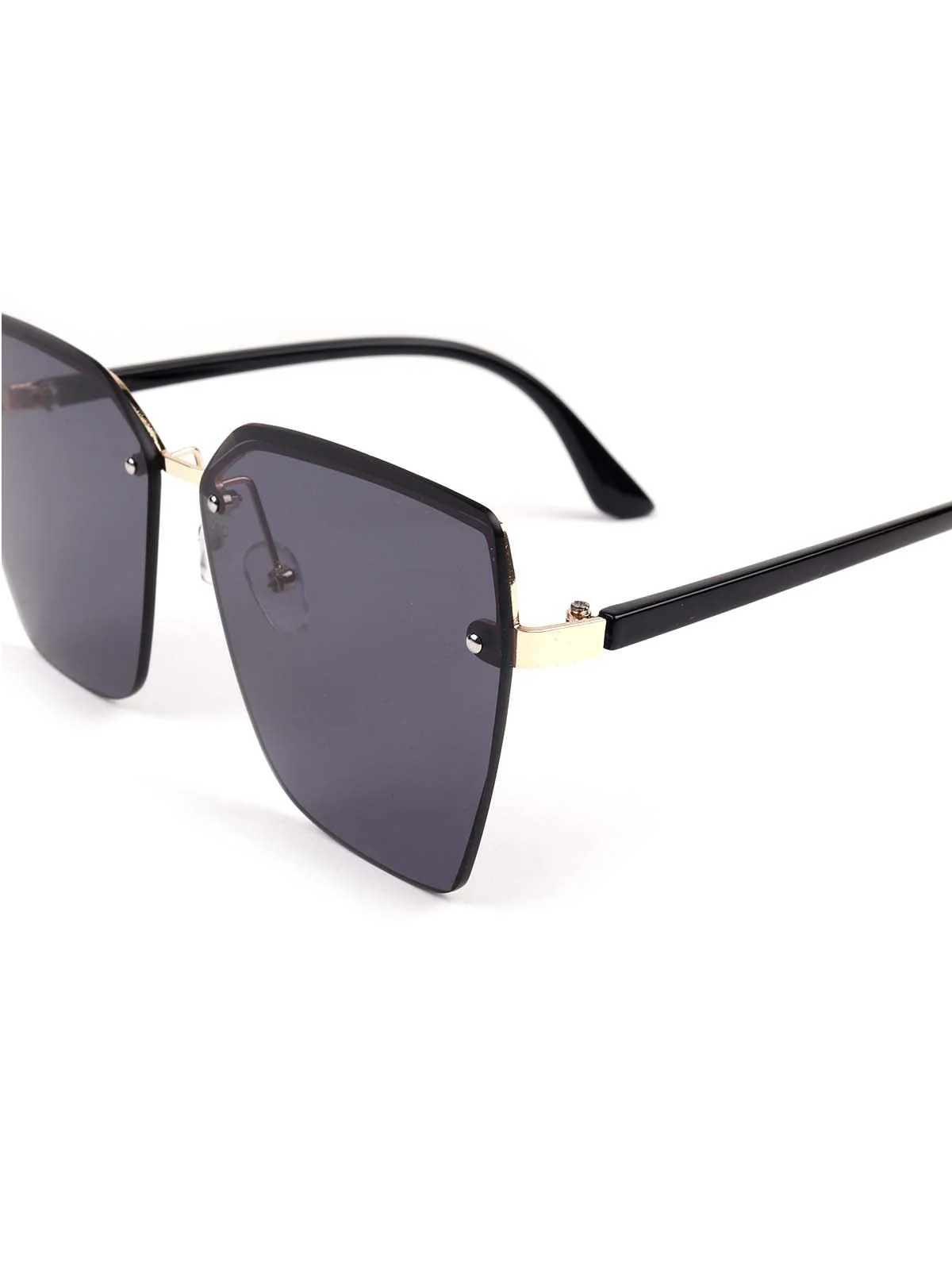 Odette Women Gorgeous Black Shaded Cat Eye Sunglasses - Image 5