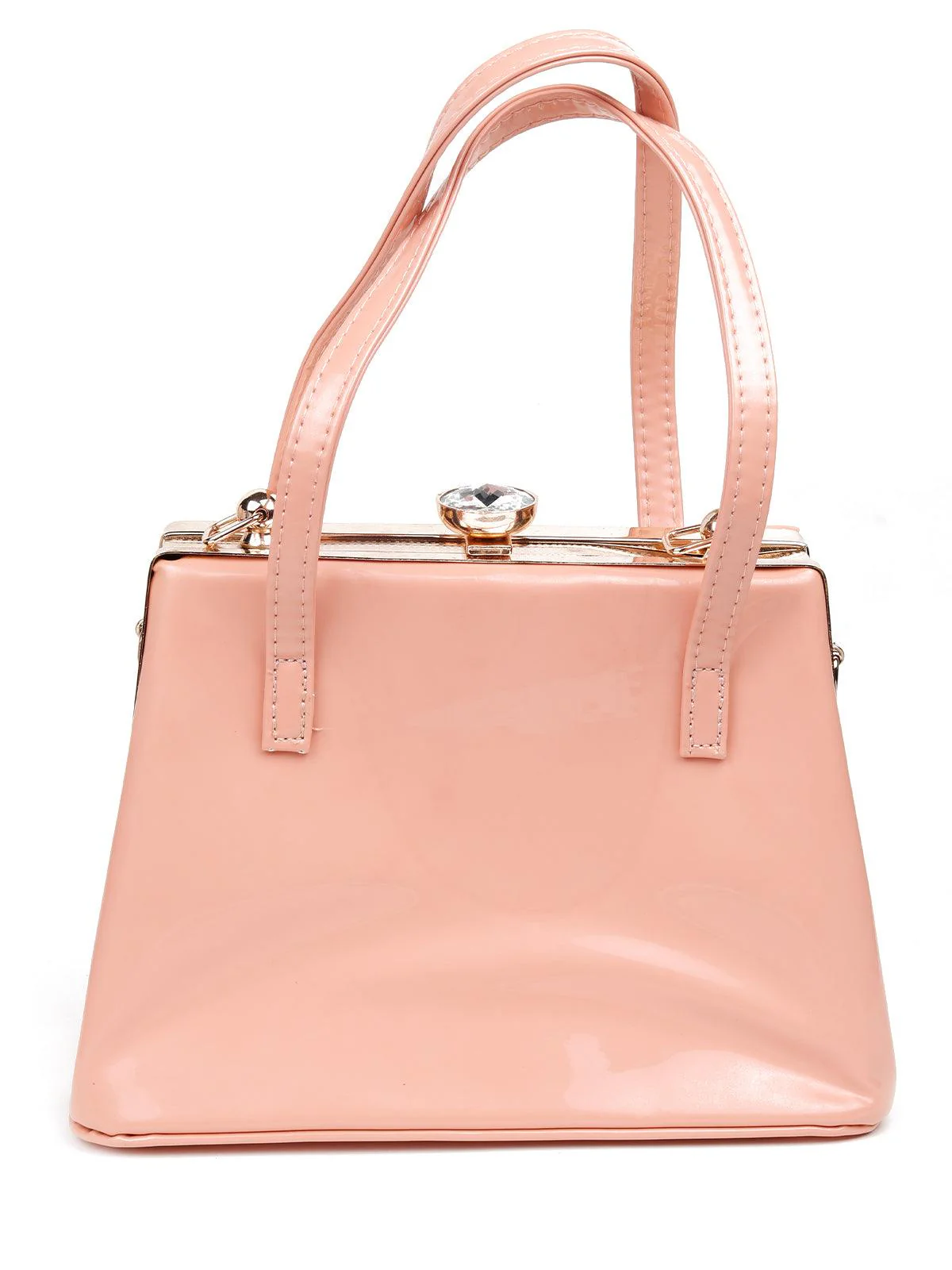 Odette Women Peach Metal Clutch - Image 5