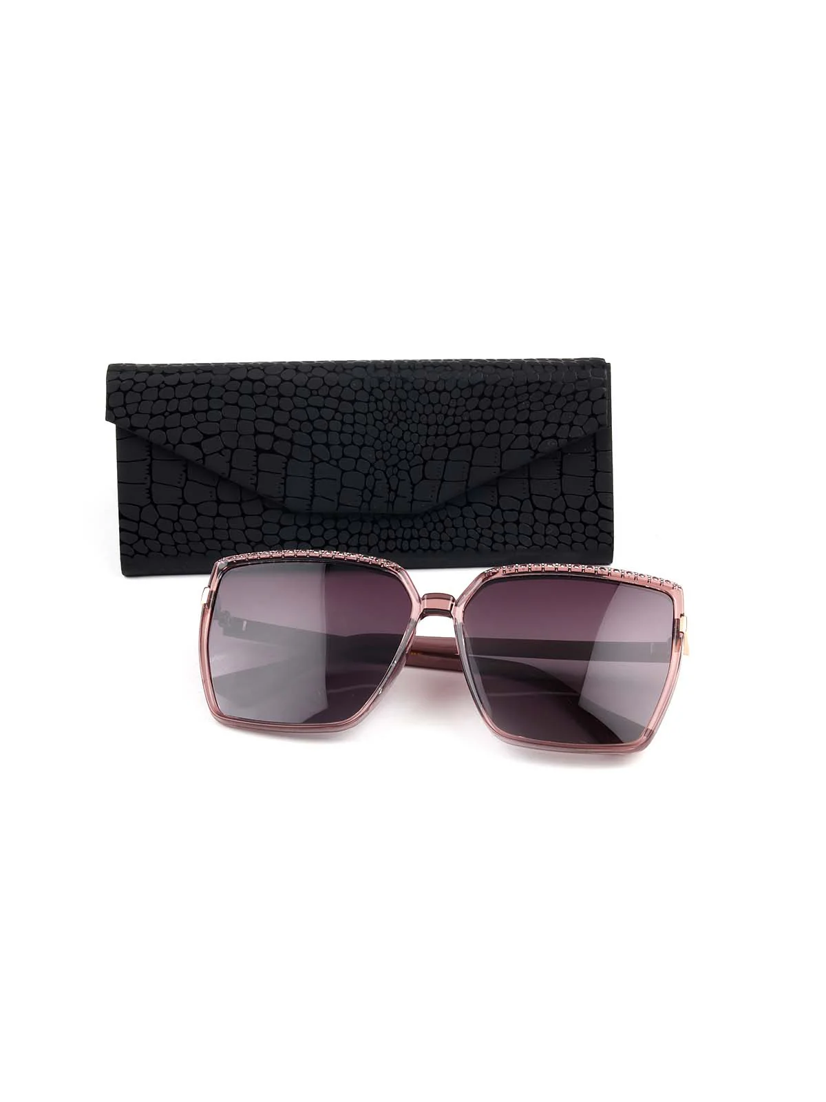 Odette Oversized Dark Purple-Tinted Sunglasses For Women - Image 8