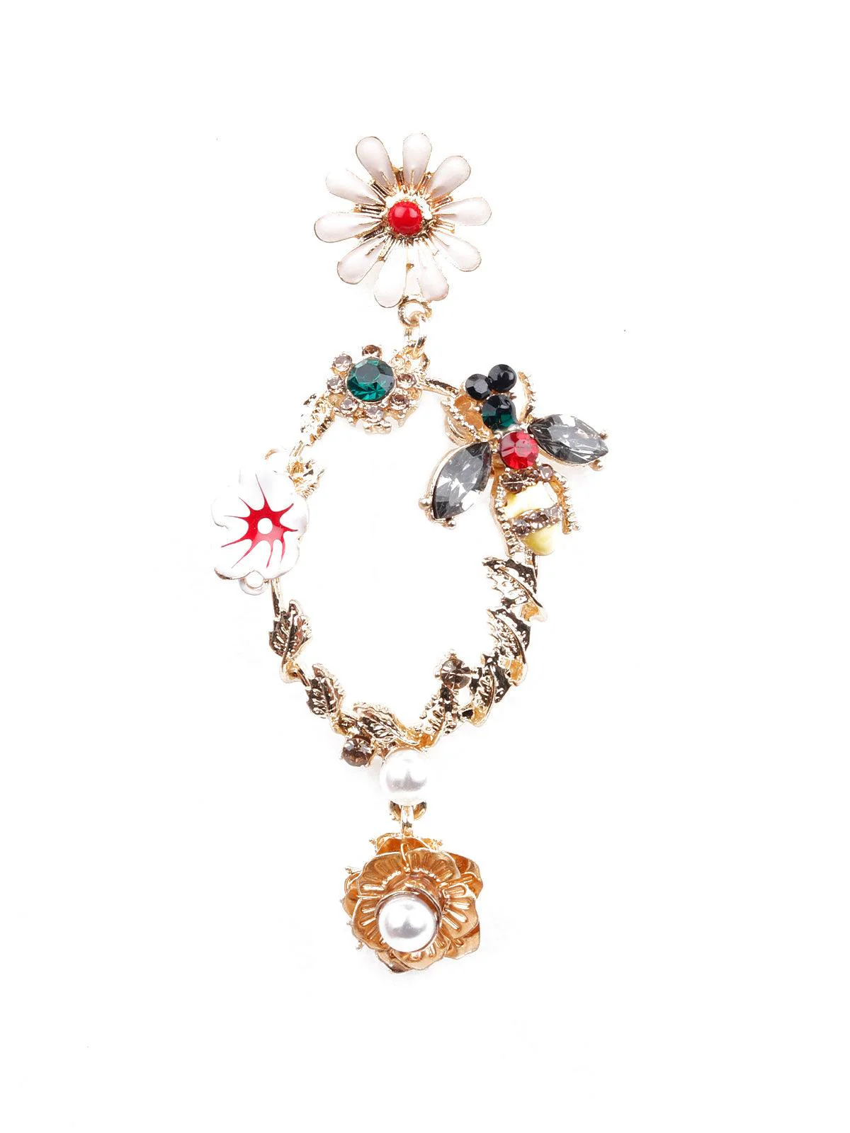 Odette Women Multicoloured Metal Drop Earrings - Image 4