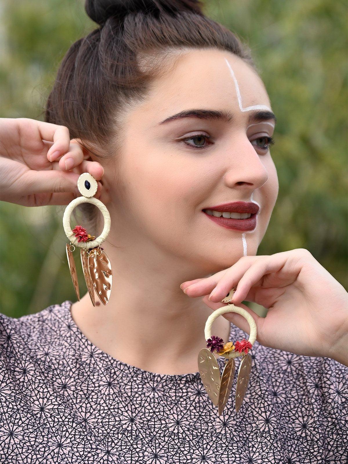 Odette Women Gold Metal Earrings - Image 2
