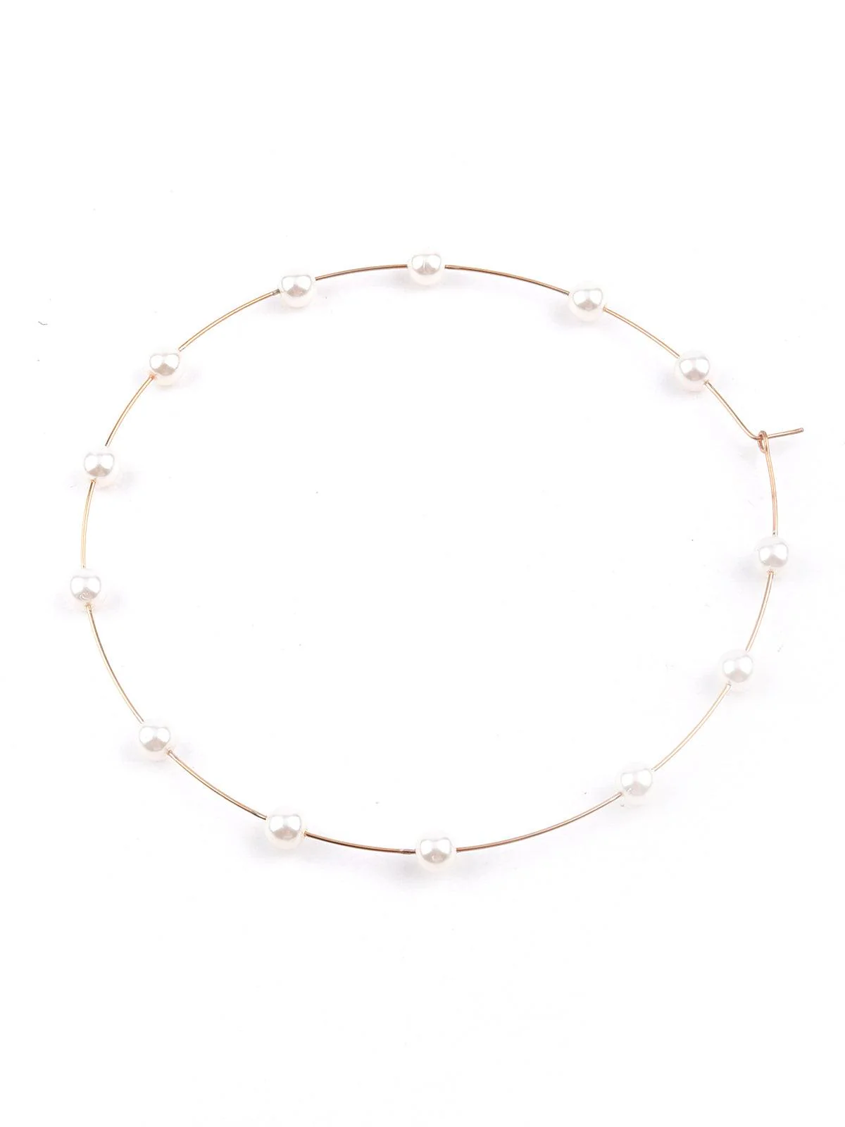 Odette Women Gorgeous Gold Rounded Embellished Hoop Earrings - Image 5