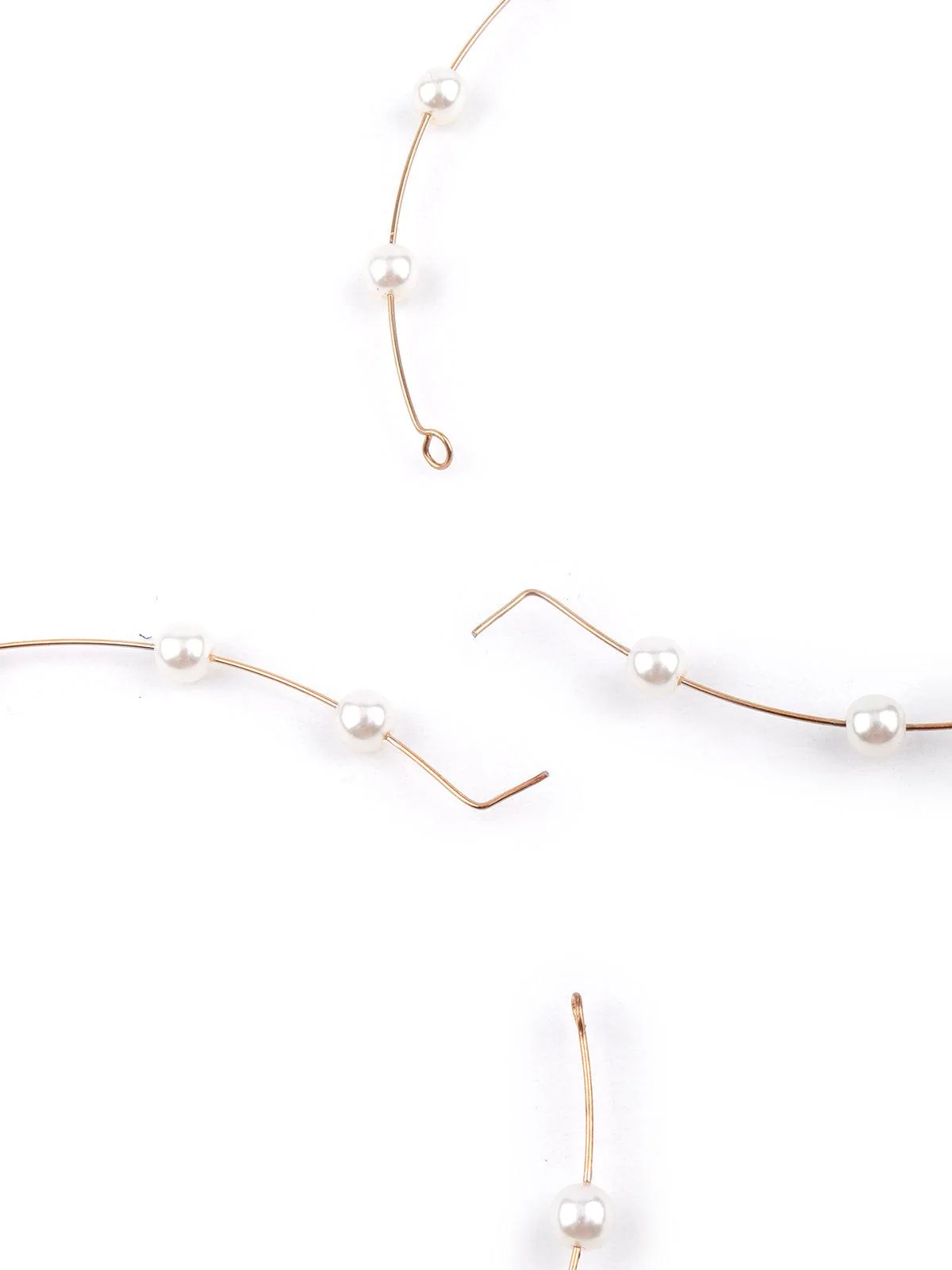 Odette Women Gorgeous Gold Rounded Embellished Hoop Earrings - Image 6
