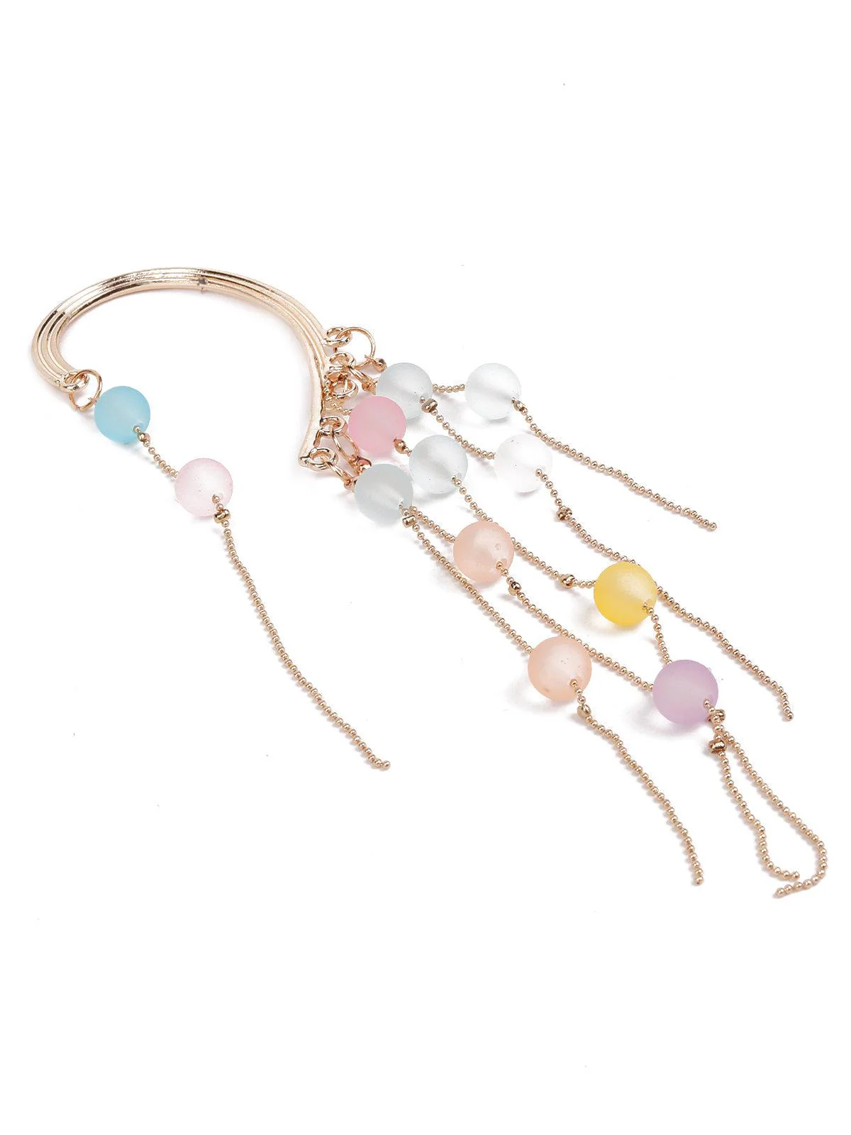 Odette Women Gorgeous Gold Tone Rainbow Earcuff Statement Earrings - Image 5