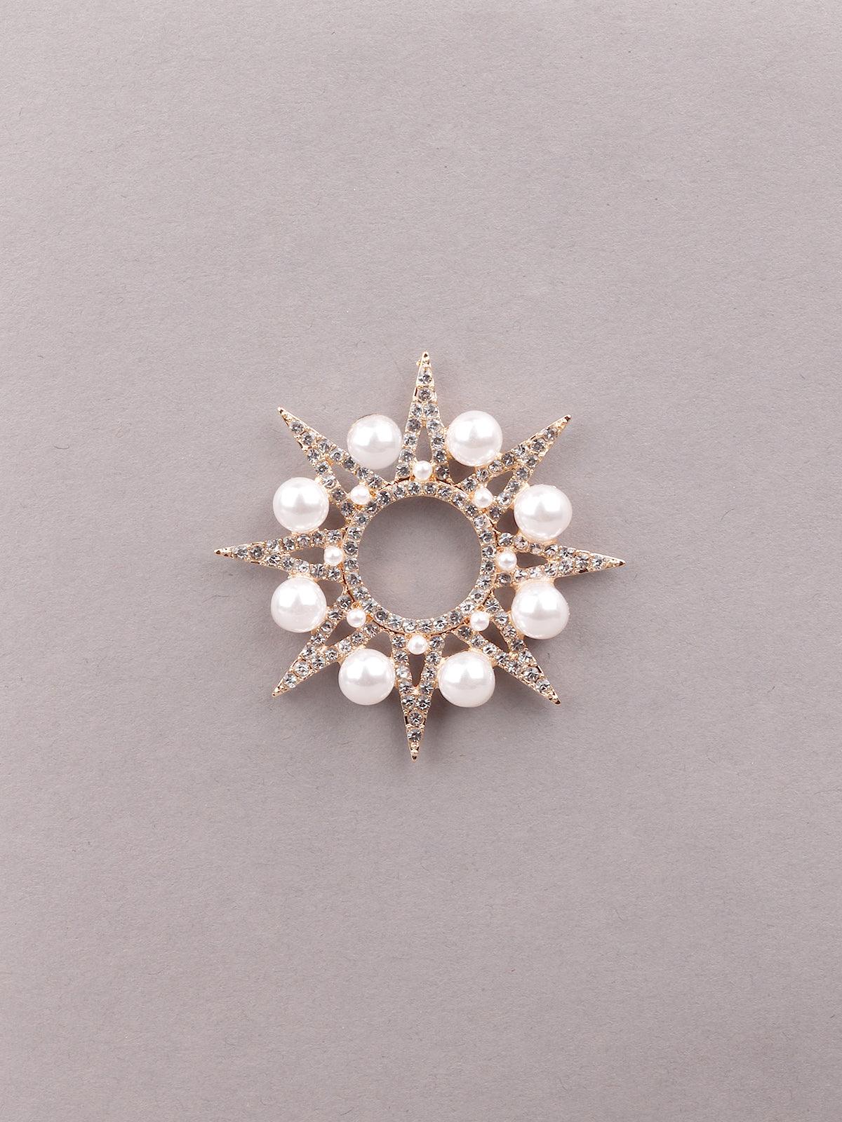 Odette Women Gold-Tone Studded Metal Earrings - Image 6