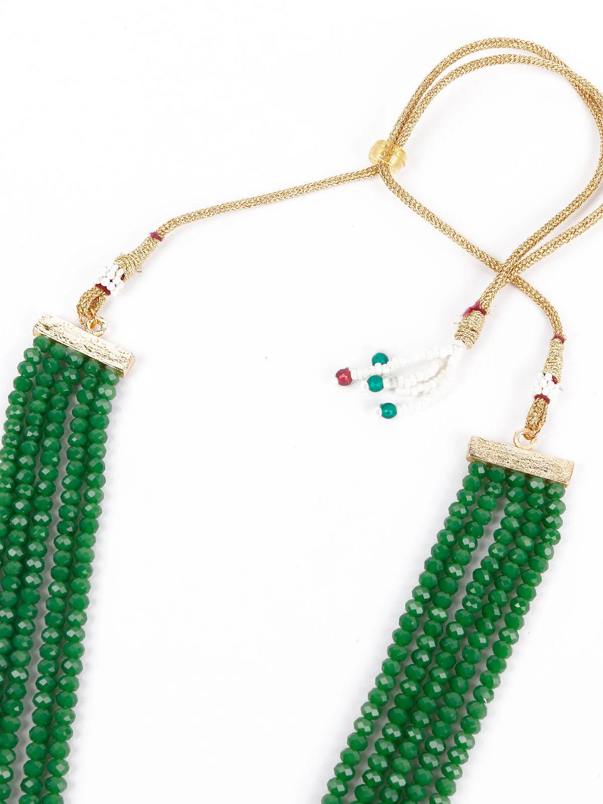 Odette Women Gorgeous Green Long Mala Necklace Set - Image 5