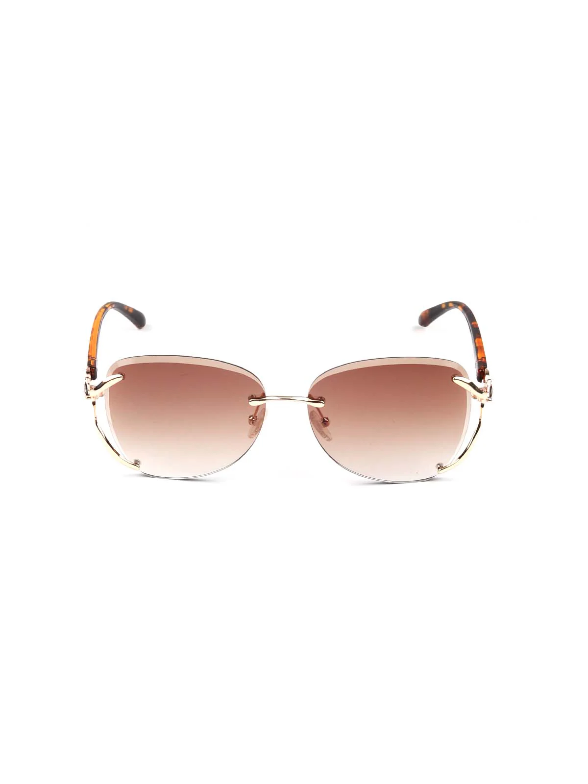 Odette Women Gorgeous Brown Color Tinted Frameless Statement Sunglasses - Image 3