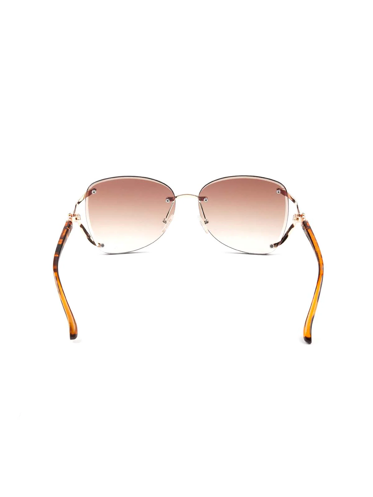 Odette Women Gorgeous Brown Color Tinted Frameless Statement Sunglasses - Image 4