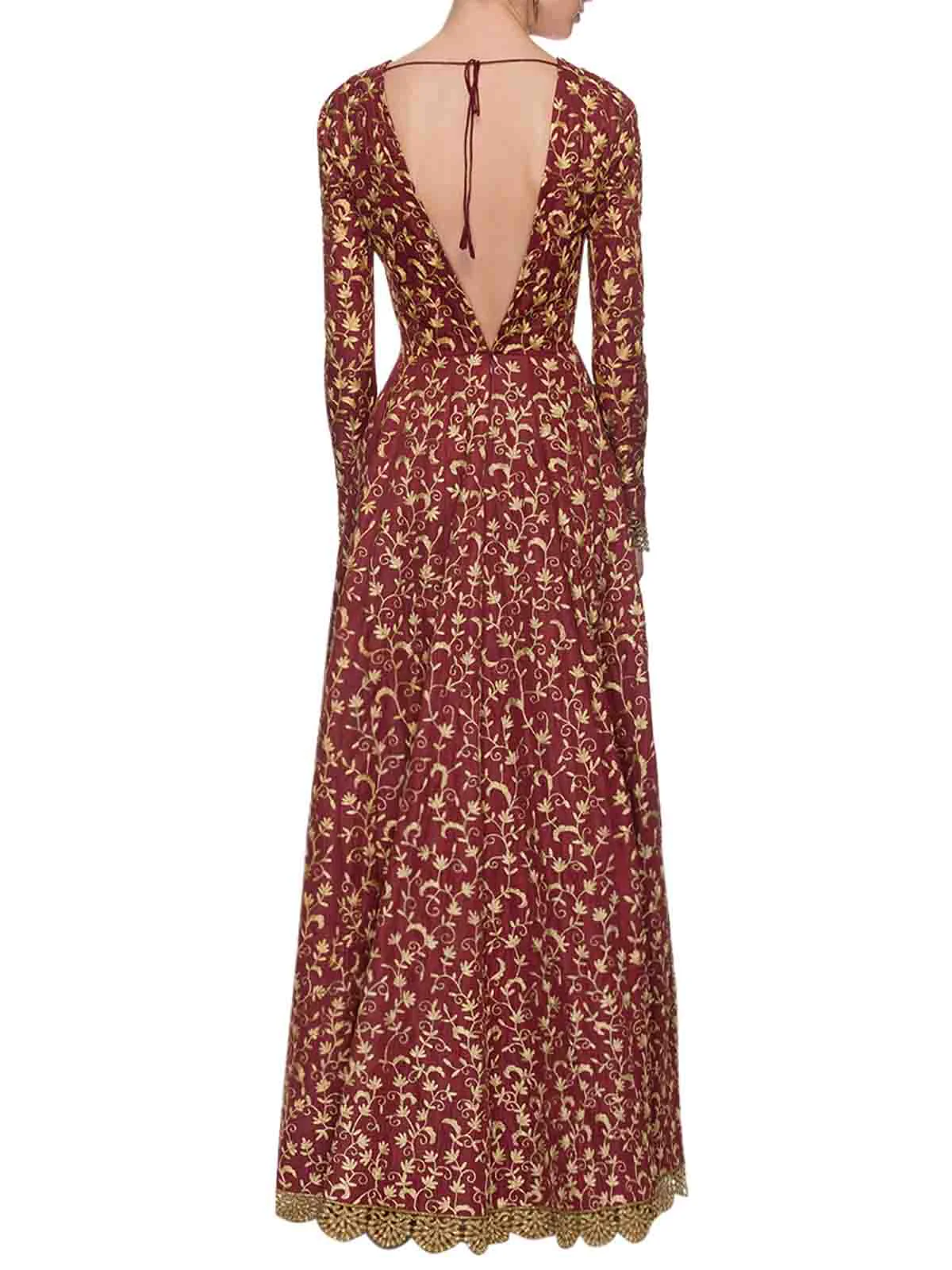 Odette Women Gorgeous Maroon Semi Stitched Gown - Image 5