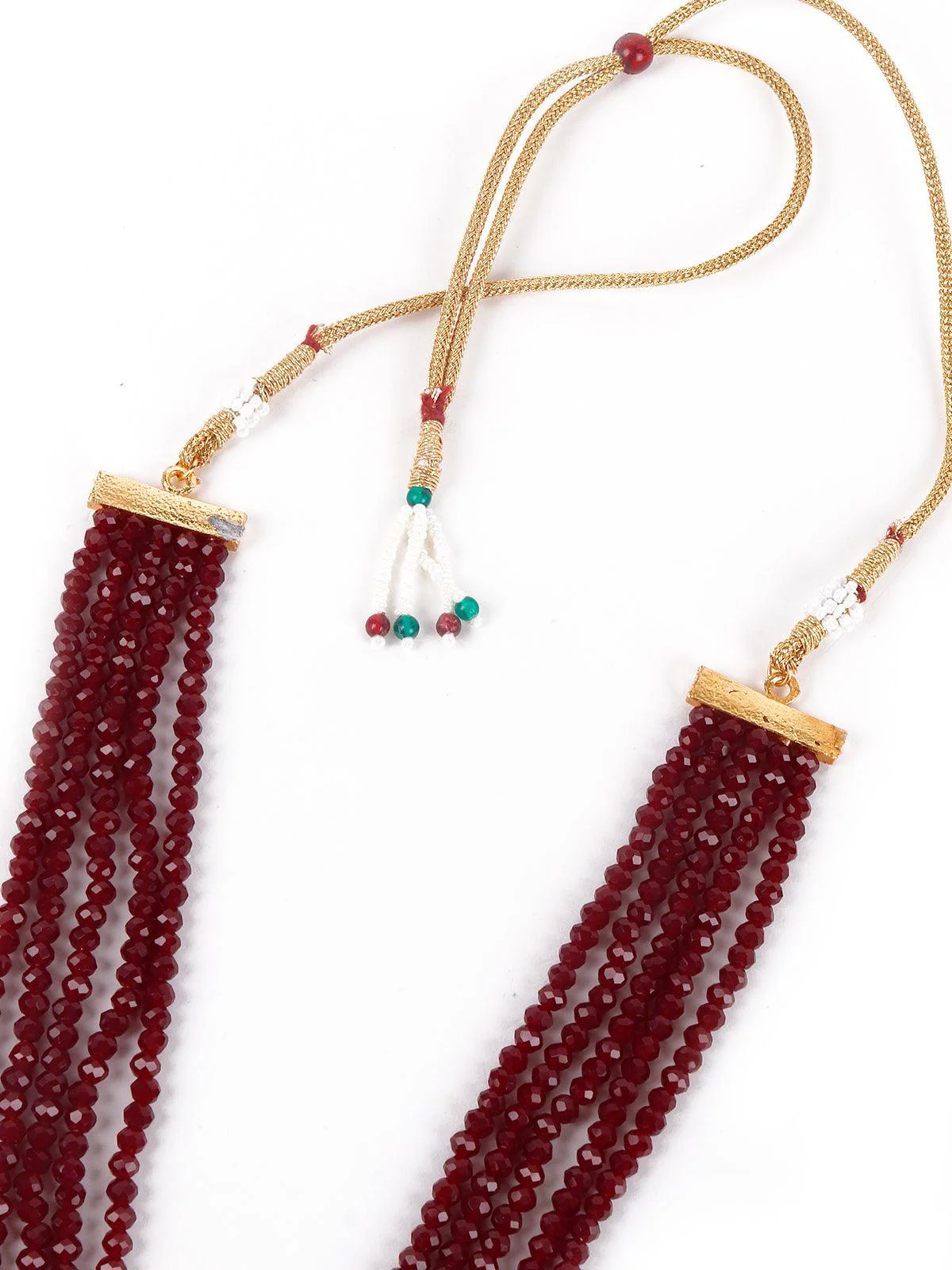 Odette Women Gorgeous Maroon Peacock Embellished Necklace - Image 5