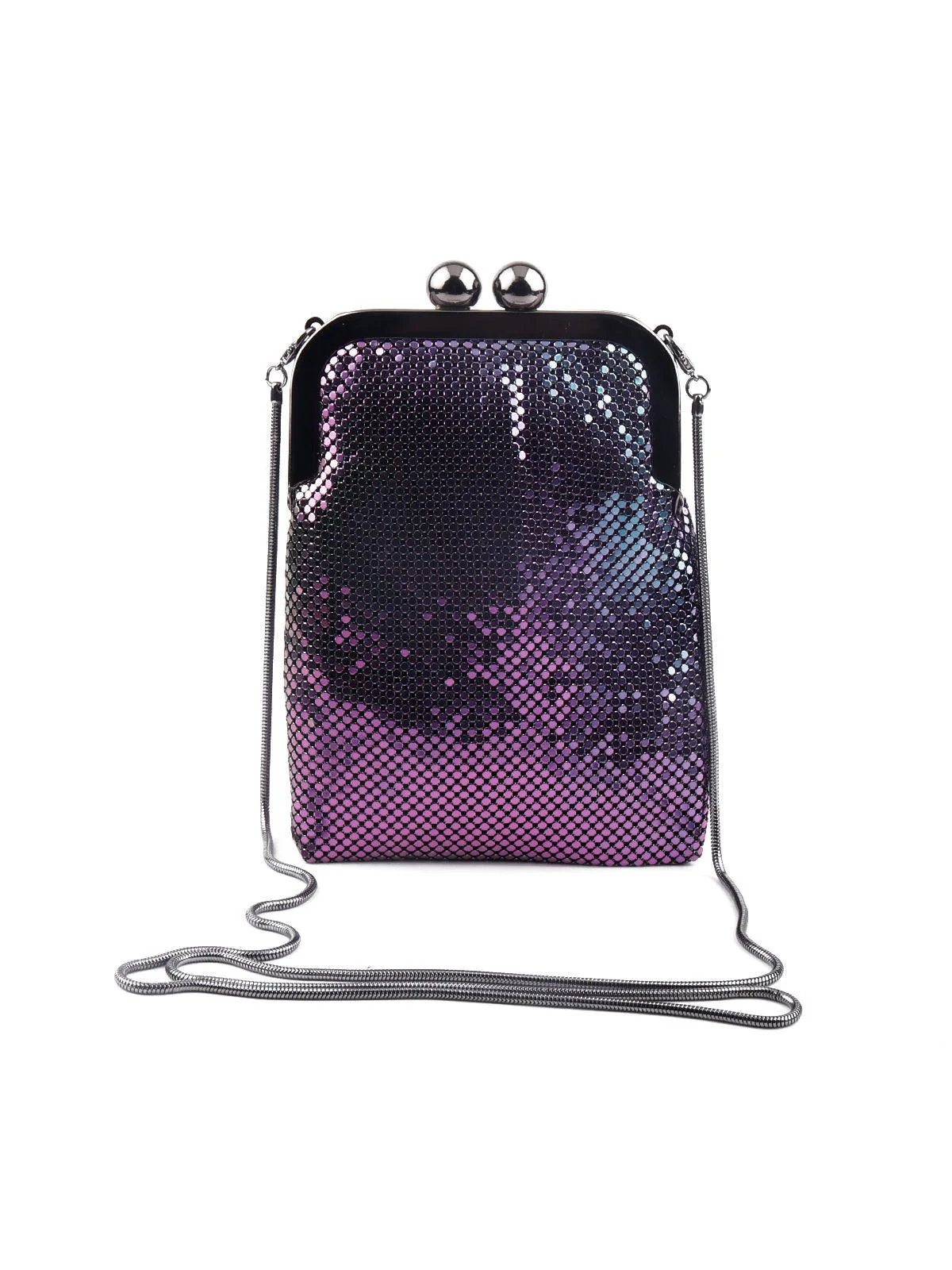 Odette Gorgeous Multicoloured Chrome Sling Bag For Women - Image 3