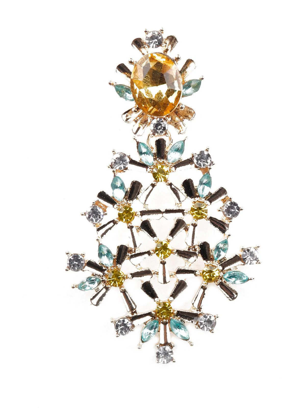 Odette Women Multicoloured Statement Metal Earrings - Image 4