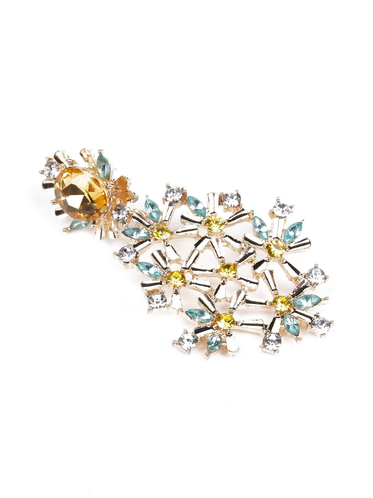 Odette Women Multicoloured Statement Metal Earrings - Image 5