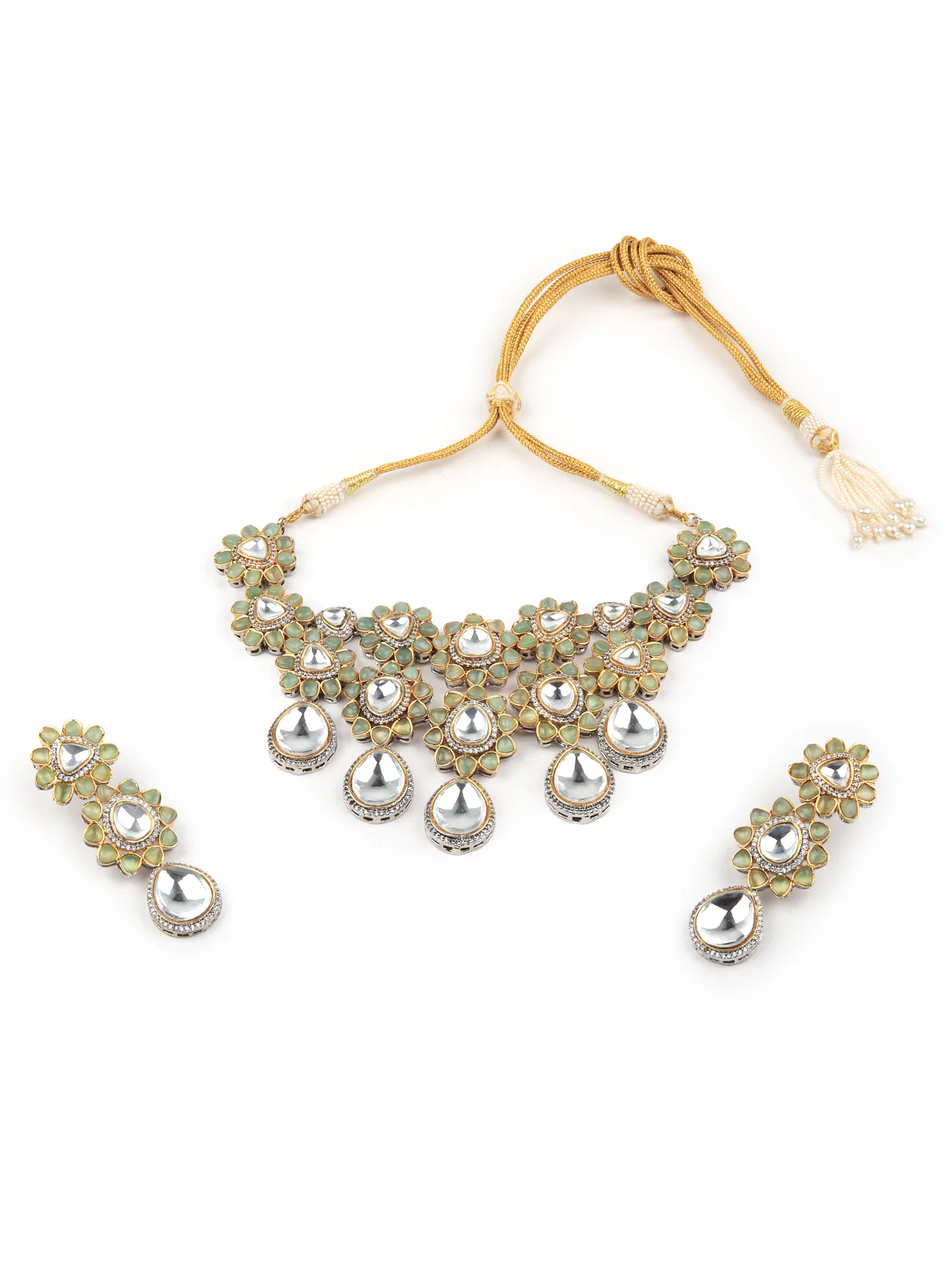 Odette Women Gorgeous Olive Green Choker Neckpiece - Image 3