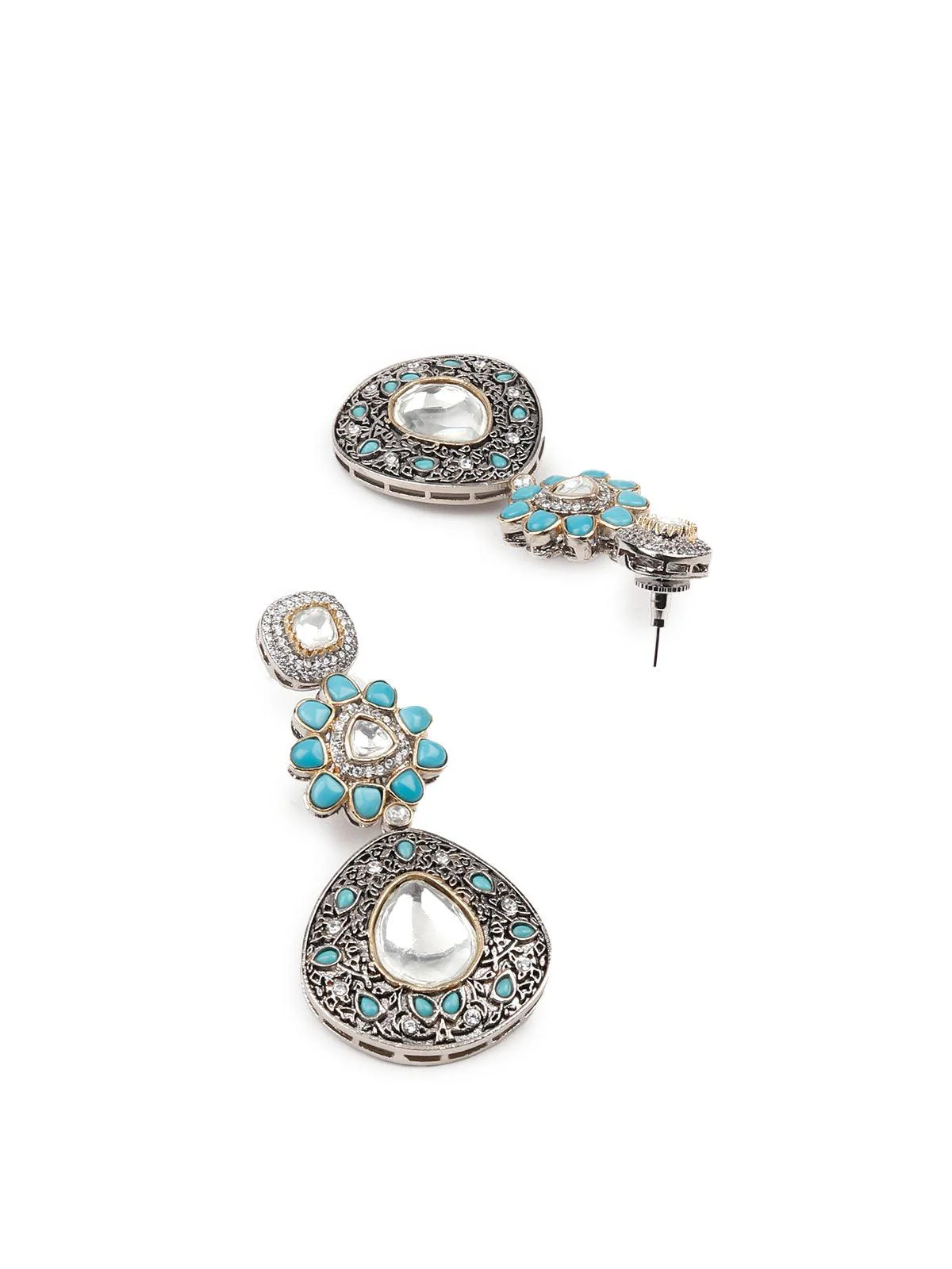 Odette Gorgeous Oxidised Necklace Set For Women - Image 6