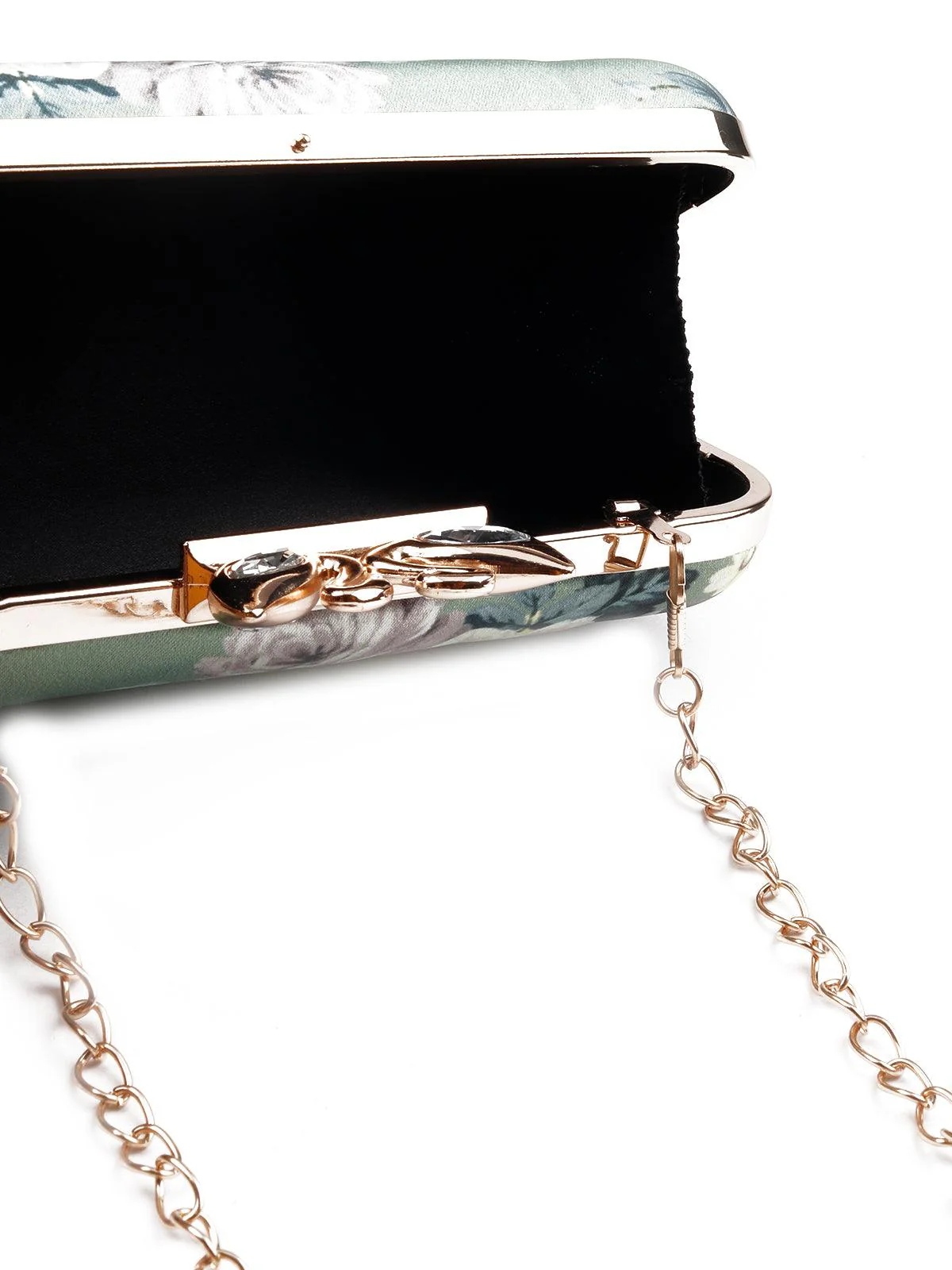 Odette Women Gorgeous Pastel Green Printed Clutch - Image 7
