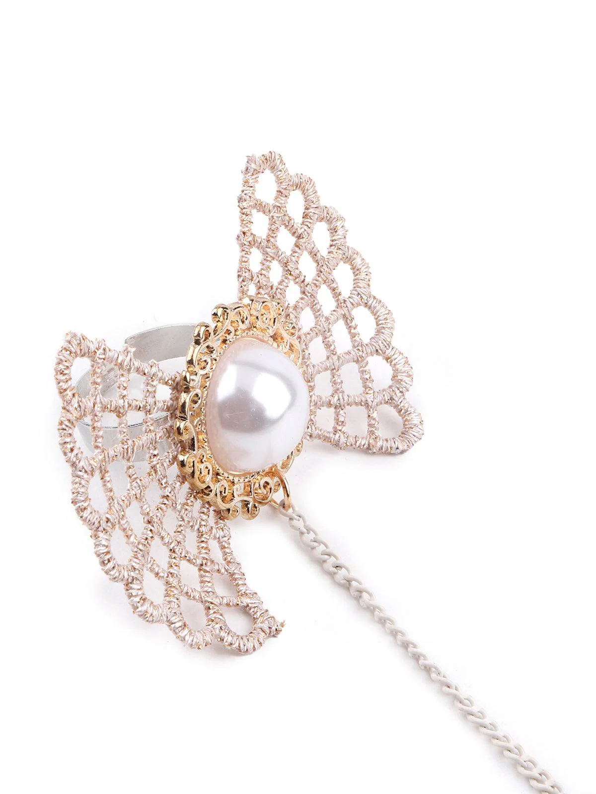 Odette Women Gorgeous Pink Embellished Bracelet Chainring - Image 5