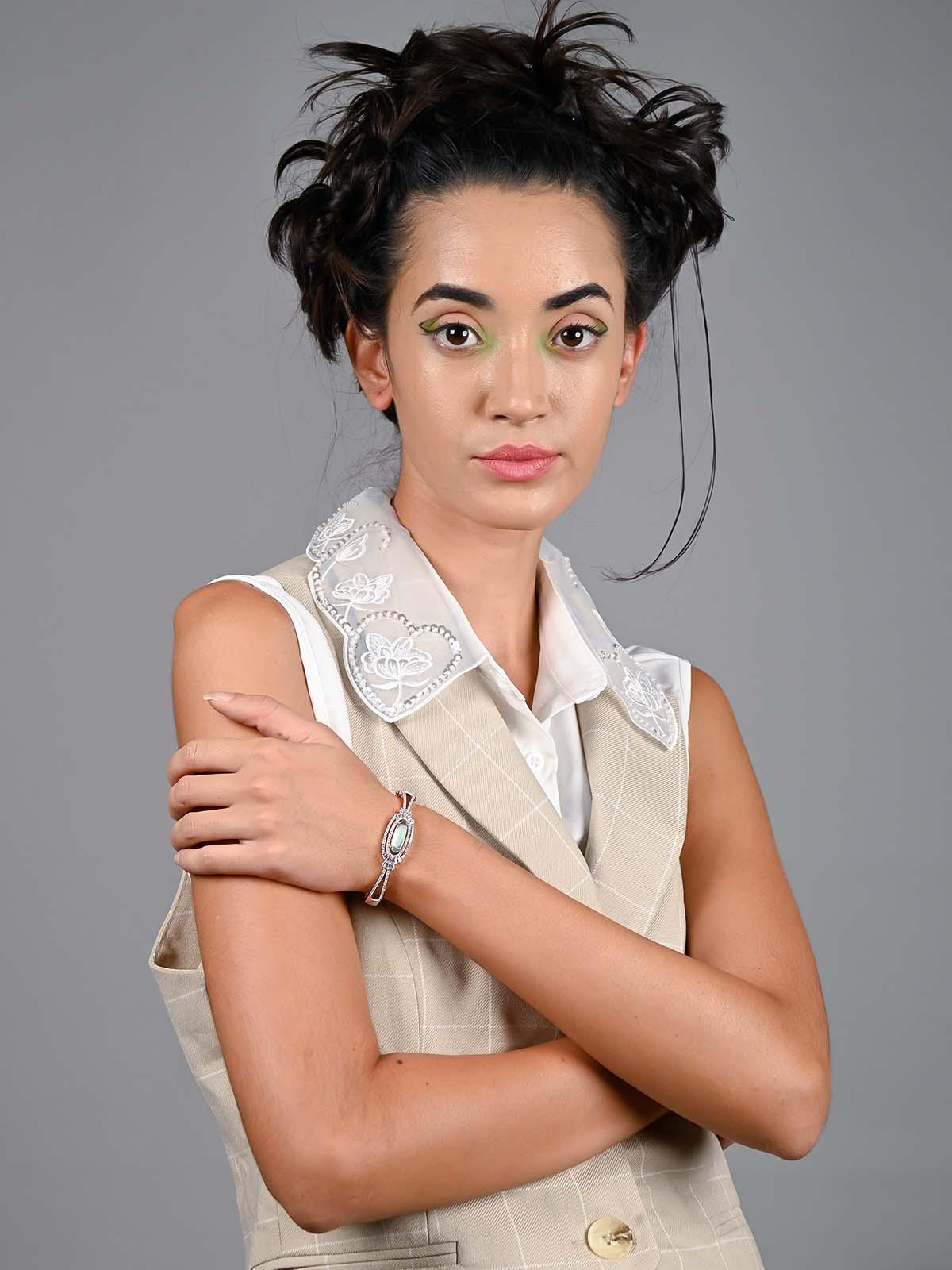 Odette Women Gorgeous Rose Gold Bracelet Embellished - Image 2