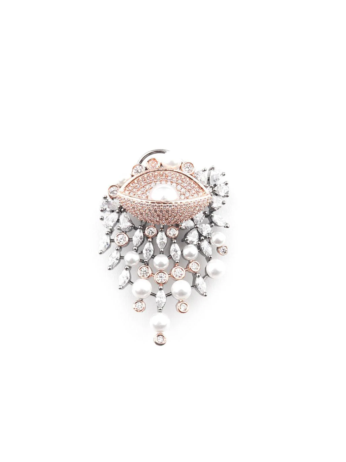 Odette Women Gorgeous Rose Gold Embellished Earrings - Image 5