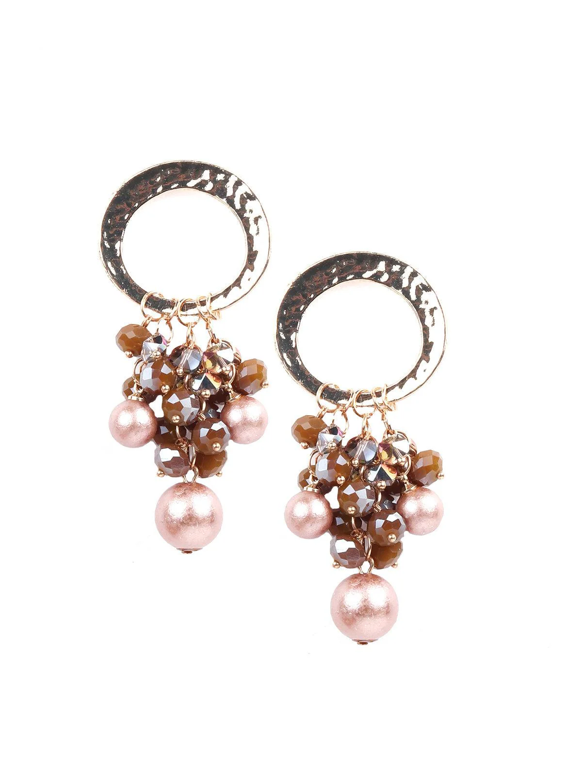 Odette Gorgeous Rounded Gold Tone Statement Earrings For Women - Image 3
