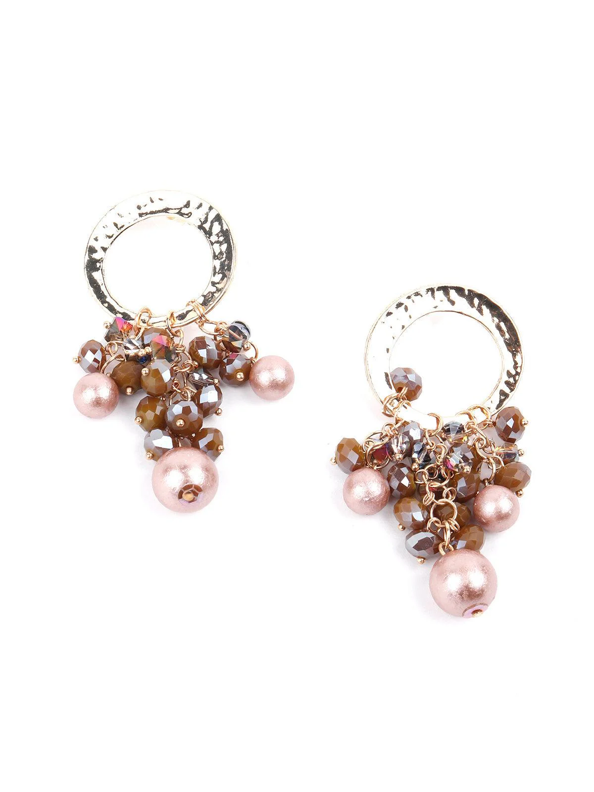 Odette Gorgeous Rounded Gold Tone Statement Earrings For Women - Image 5