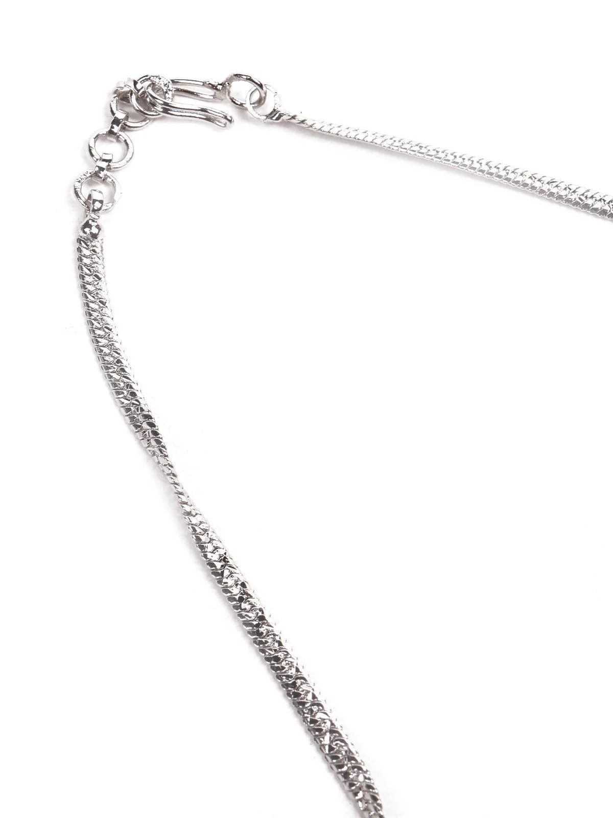 Odette Women Gorgeous Silver Artifical Diamond Princess Necklace Set - Image 6