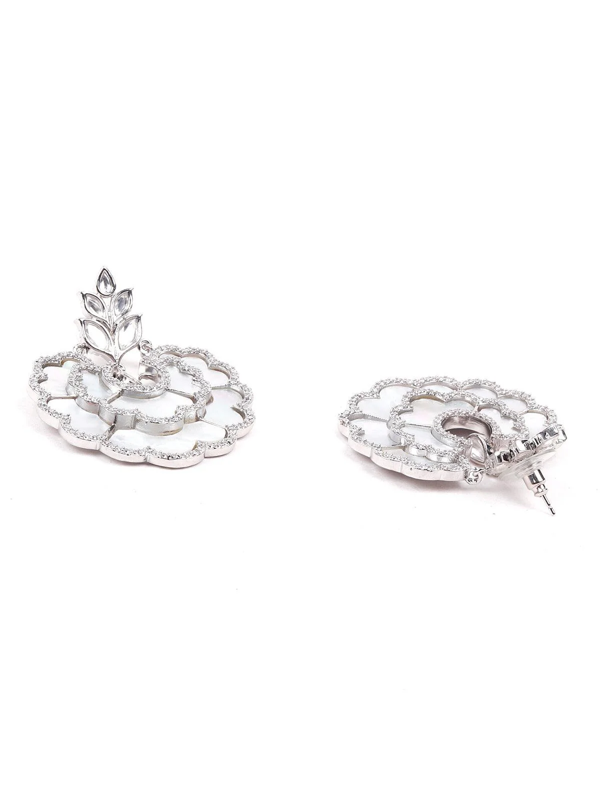 Odette Women Gorgeous Silver Shimmering Earrings - Image 6