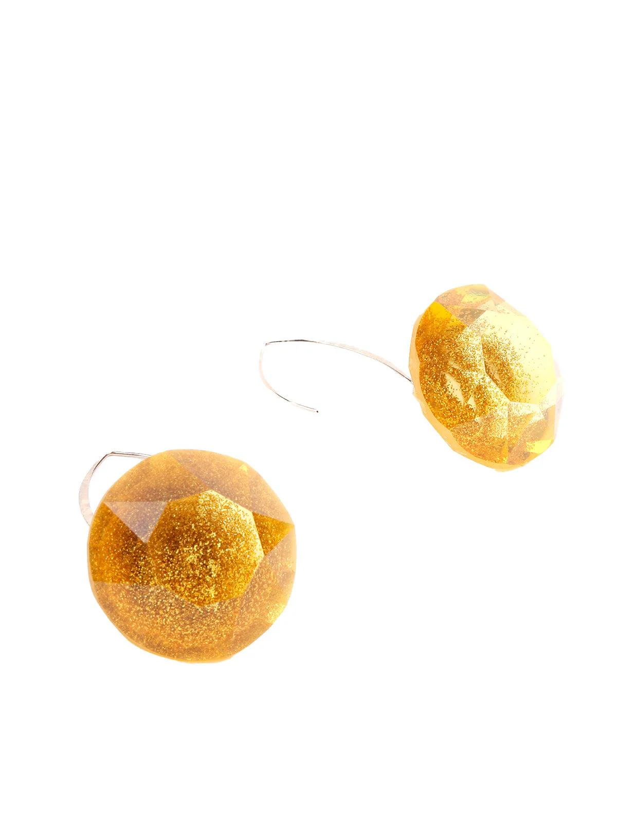 Odette Women Gorgeous textured yellow drop earrings - Image 3