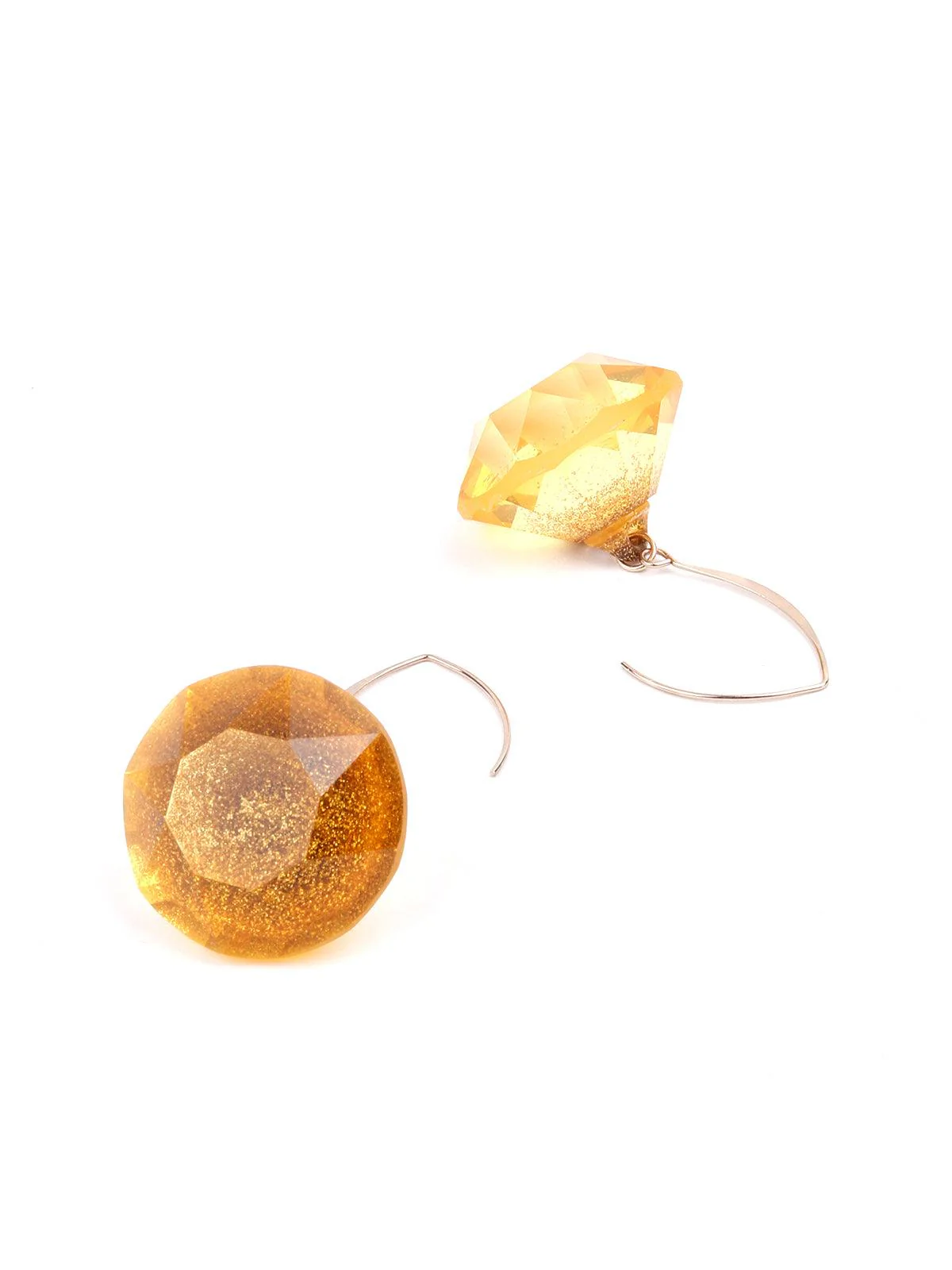 Odette Women Gorgeous textured yellow drop earrings - Image 6