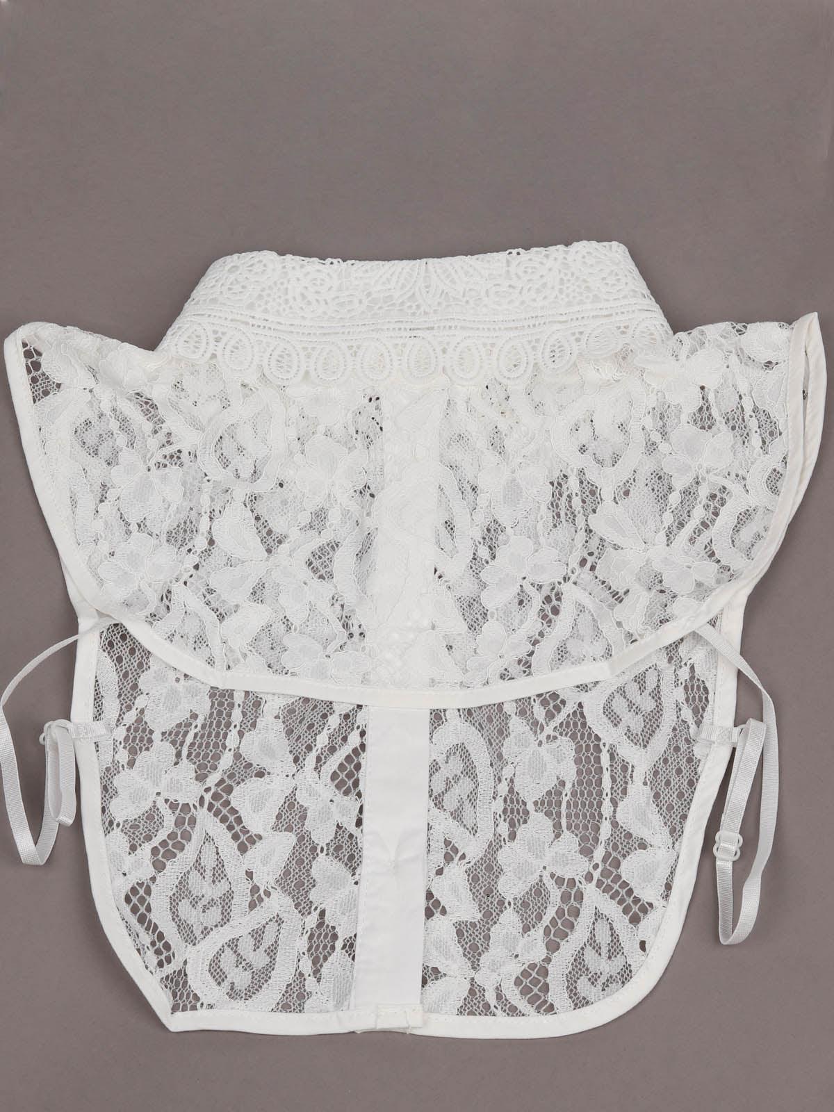 Odette Women Gorgeous White Pearls Embroidered Collar - Image 5