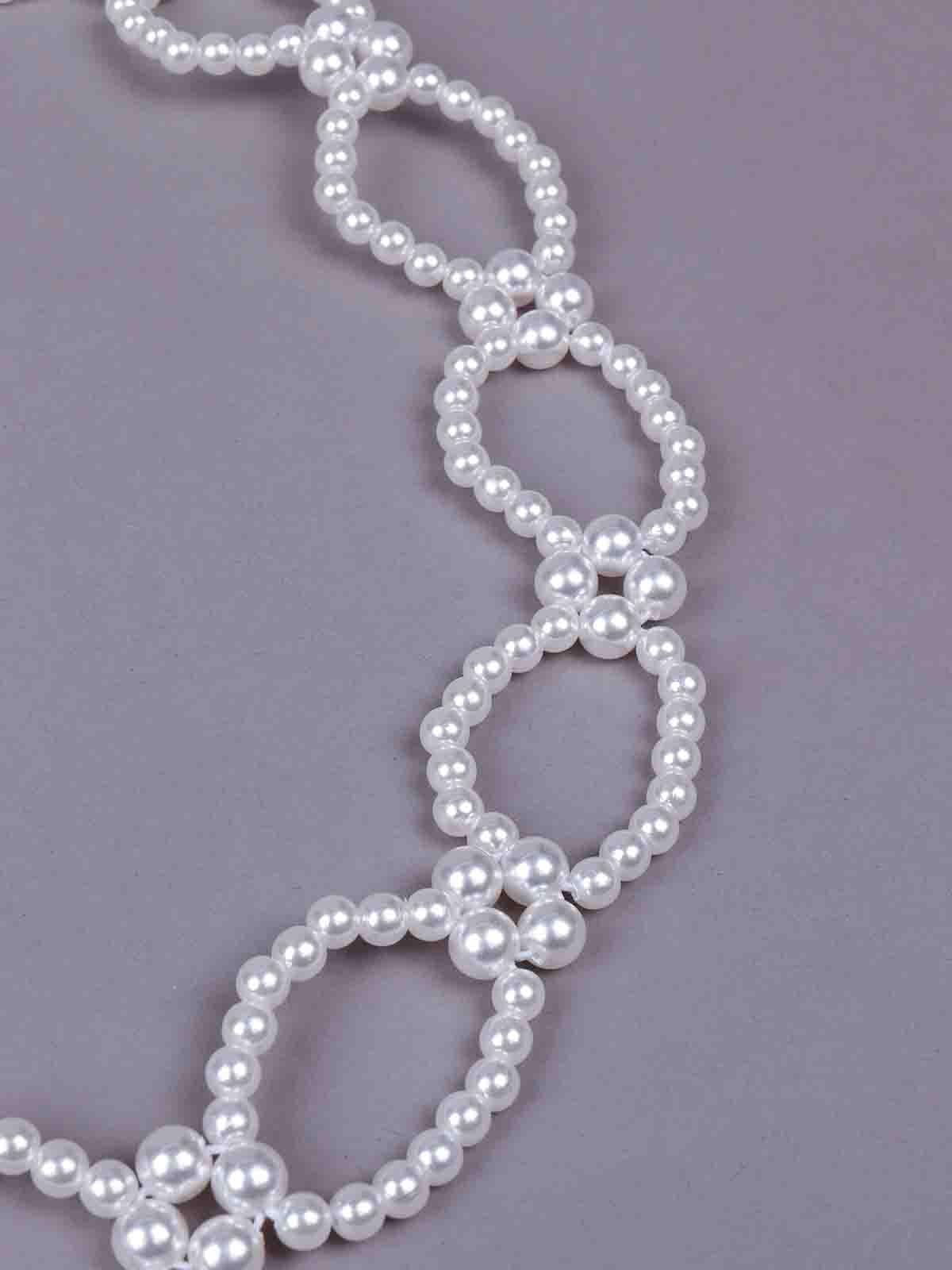 Odette Women White Metal Bow-Shaped Necklace - Image 5